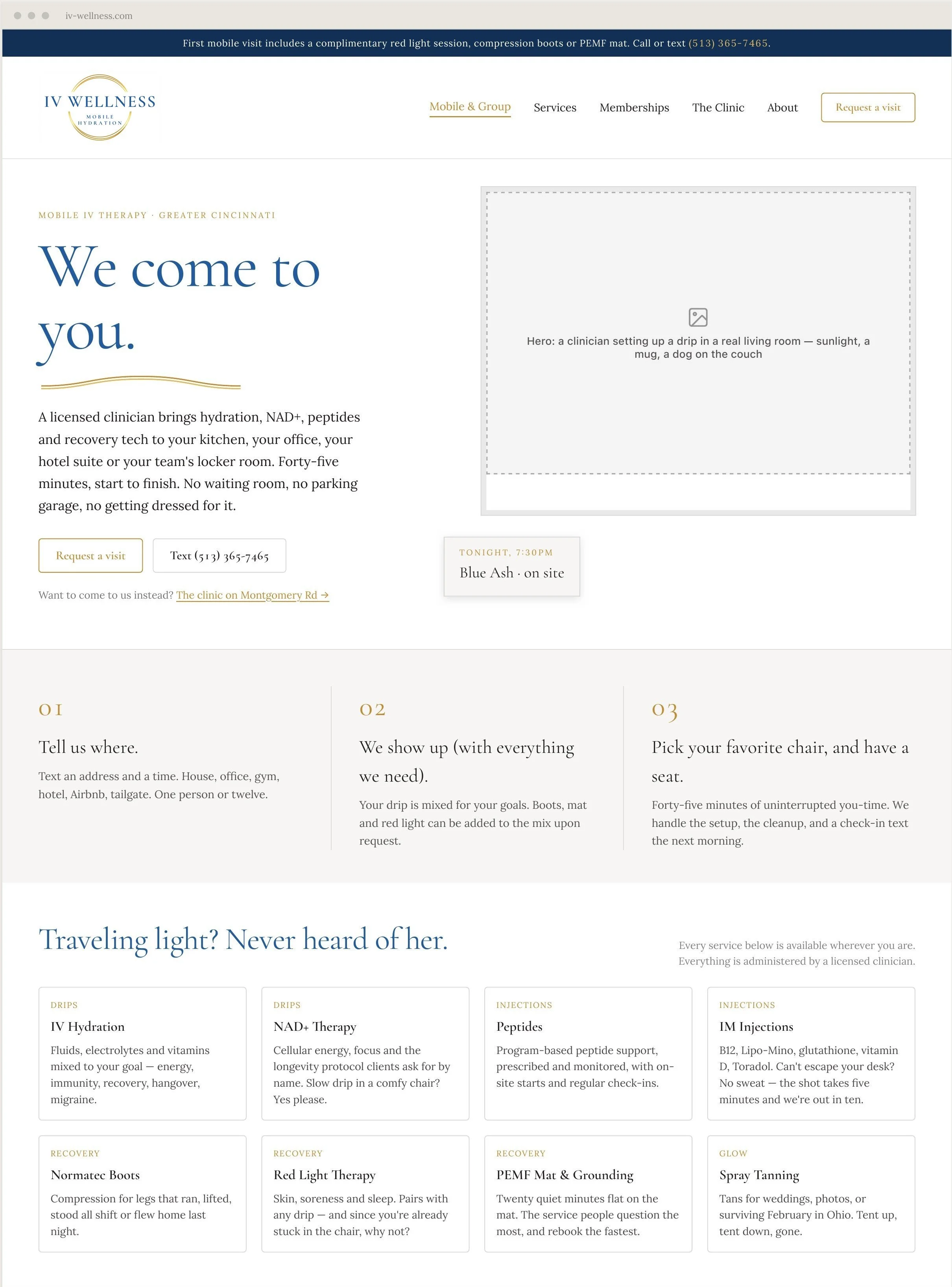 IV Wellness website mockup