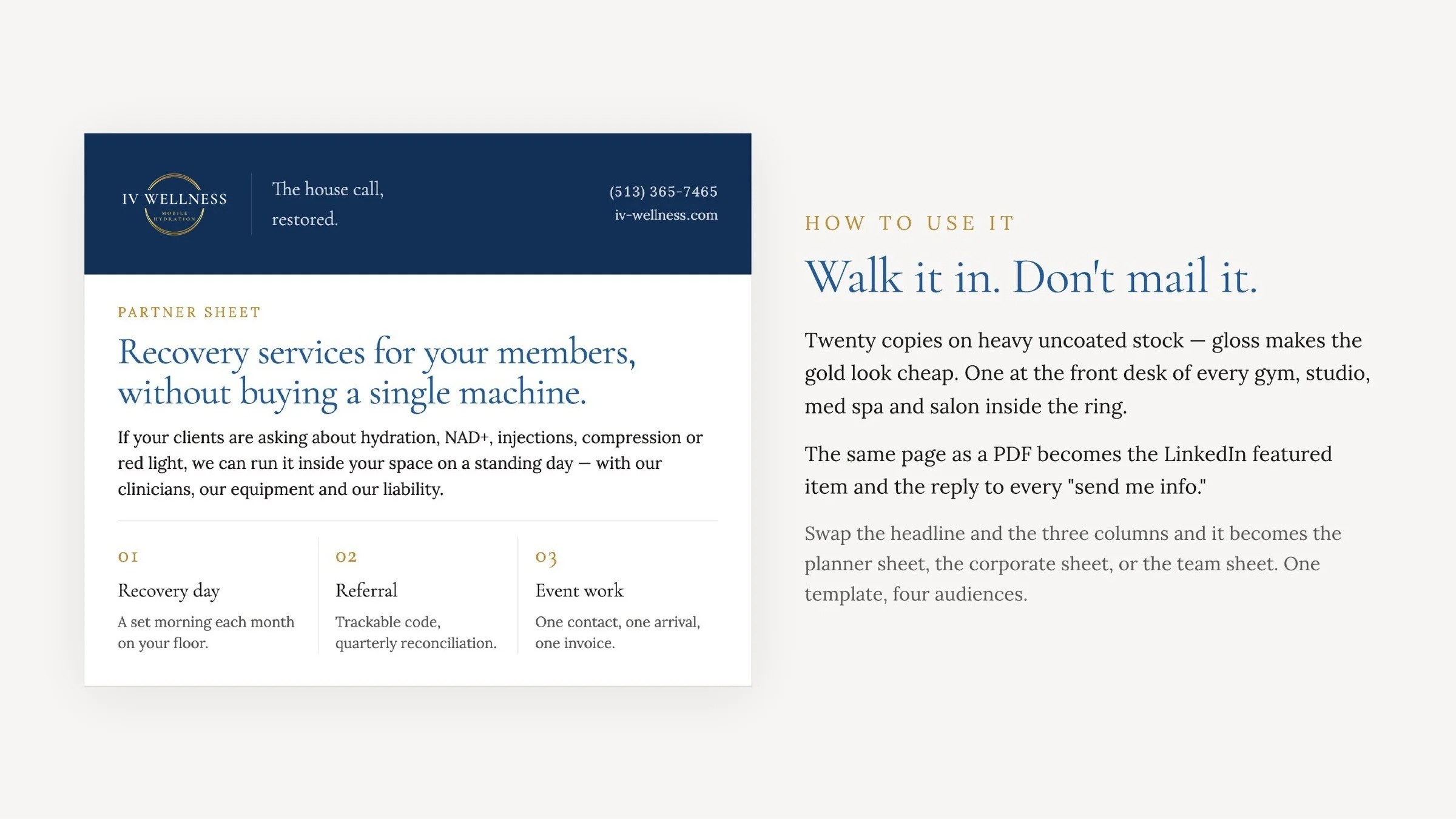 mobile iv wellness partner sheet