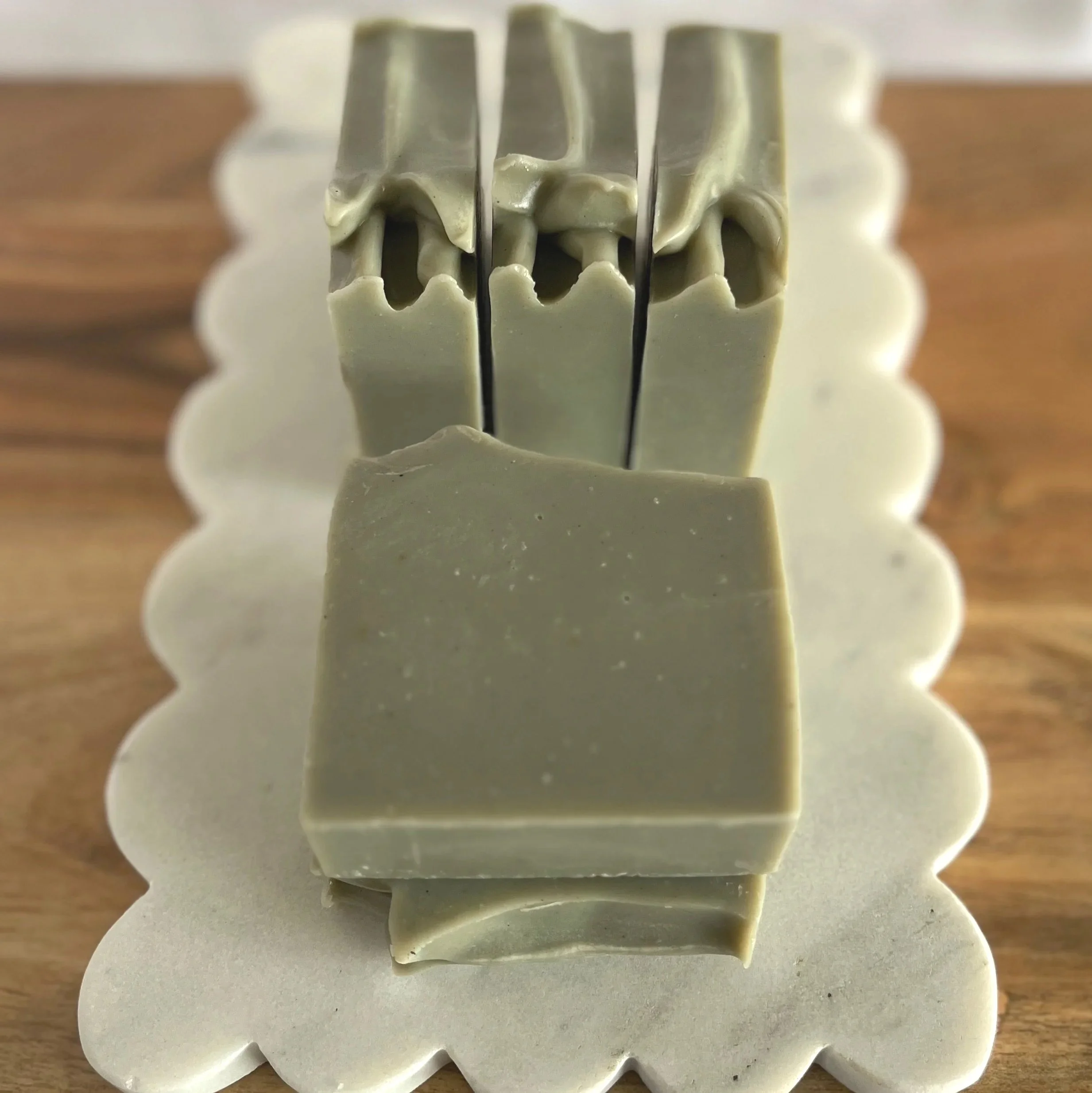 handmade soap with green clay and essential oils