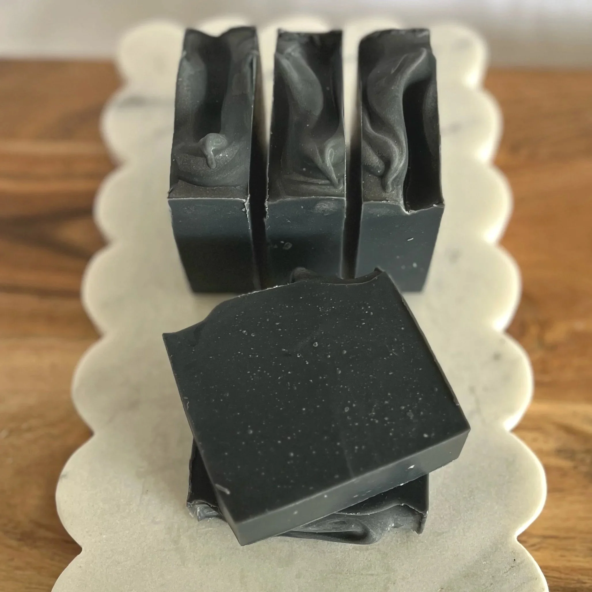 Small batch cold process soap, charcoal and citrus, essential oils, shea butter