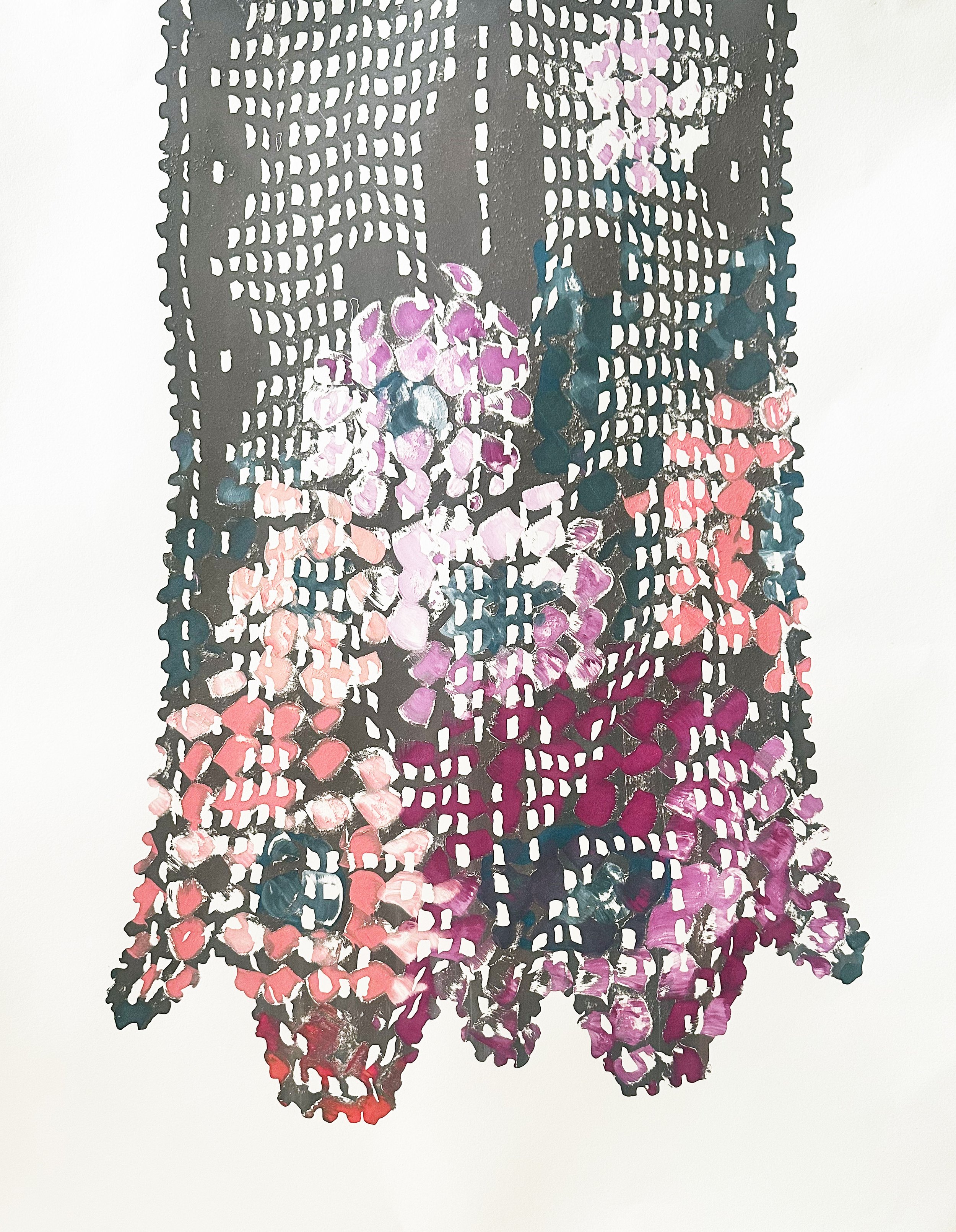 Scarf 1, Screenprint Monotype, 30x22, 2026