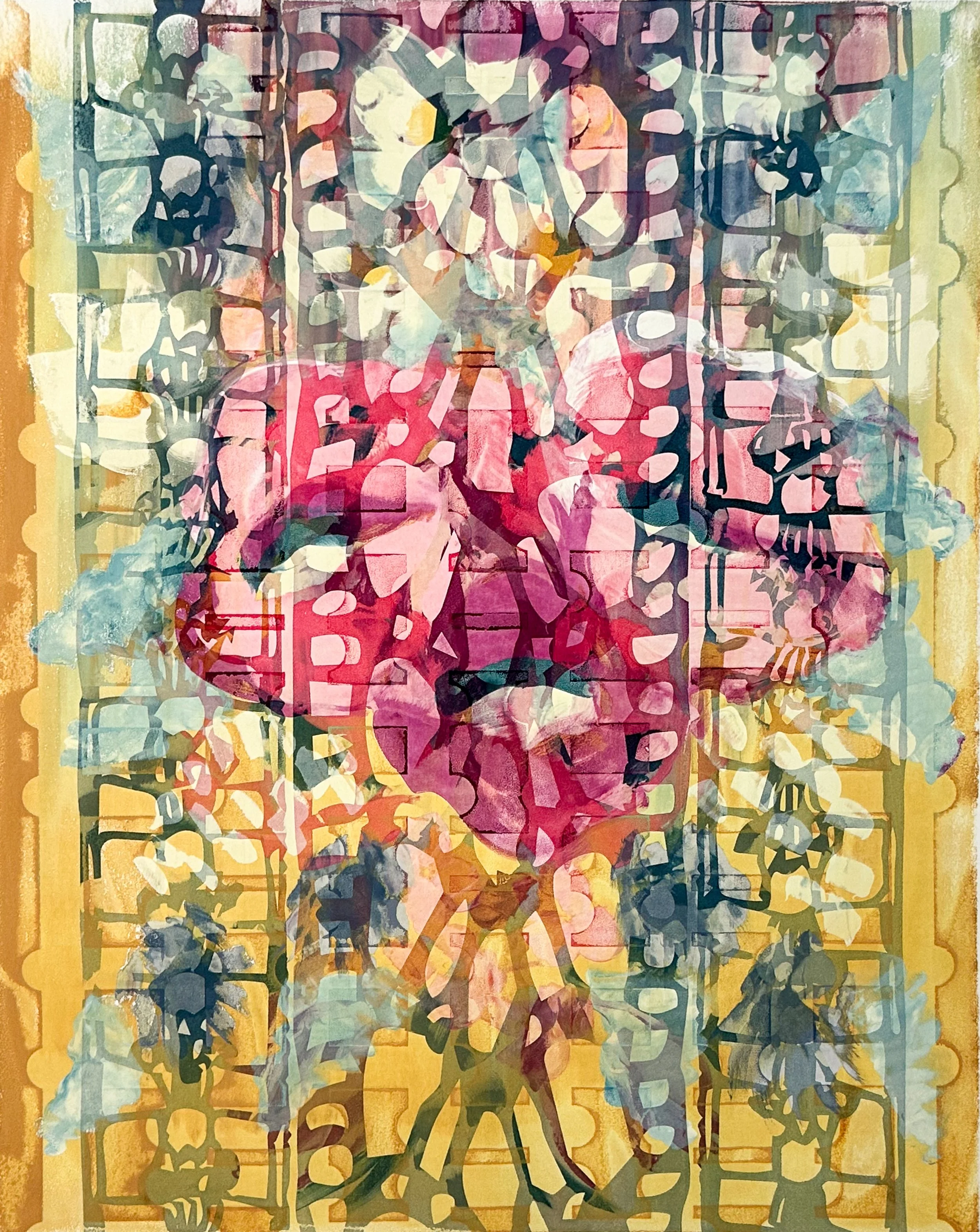 Trellis 1, Screenprint Monotype, 20x16, 2026
