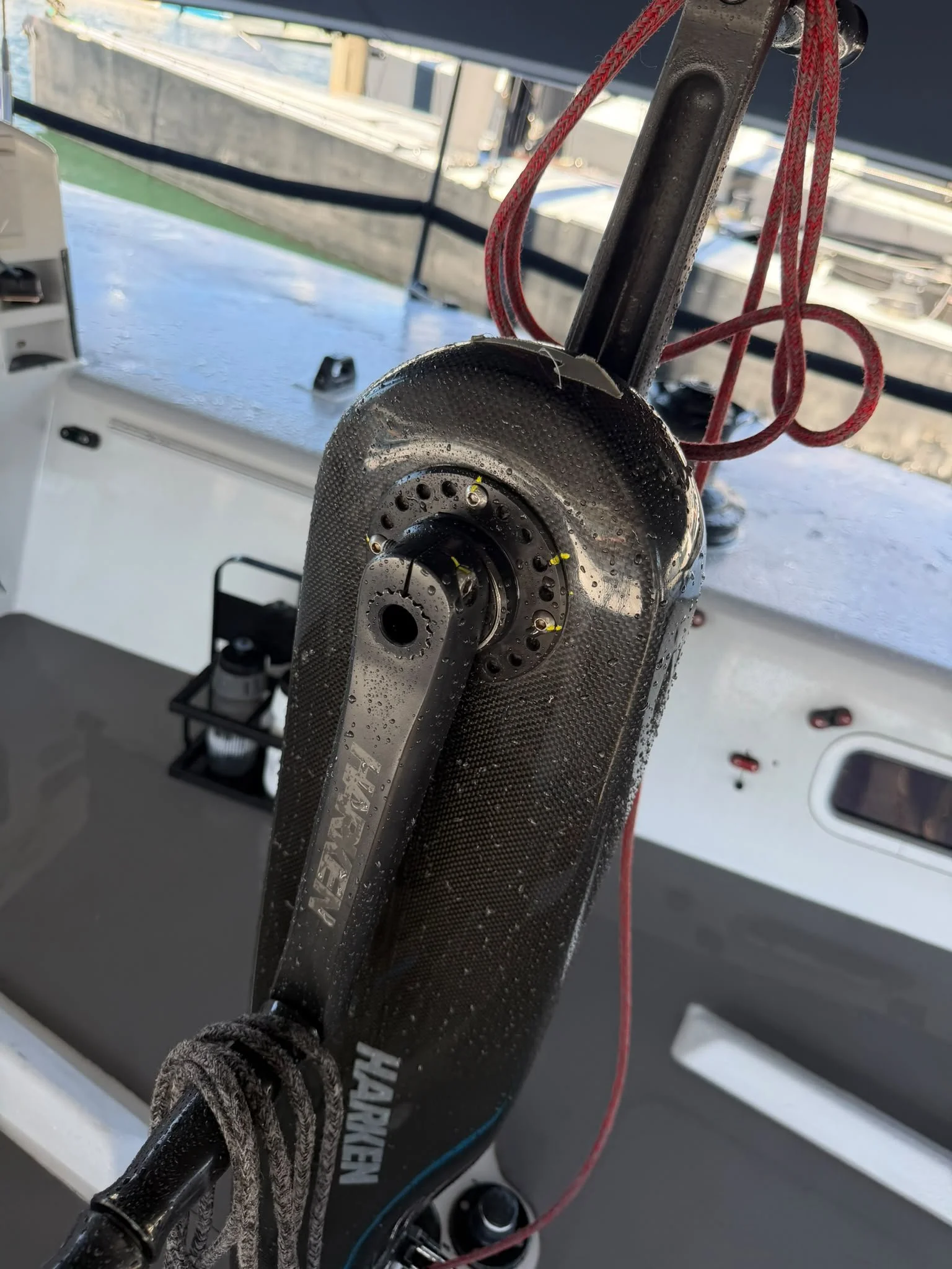 Serviced and tensioned TP52 forward Harken Pedestal and overdrive unit.