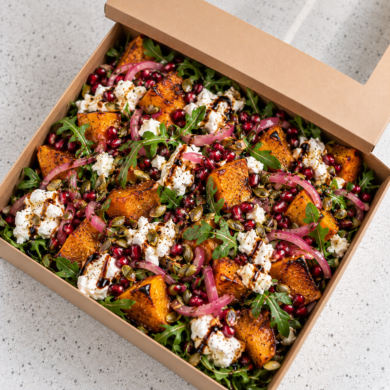 Roasted Pumpkin, Feta & Pomegranate Salad
