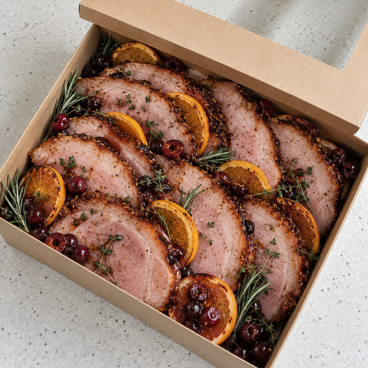 Cherry, Amaretto & Orange Glazed Christmas Ham
