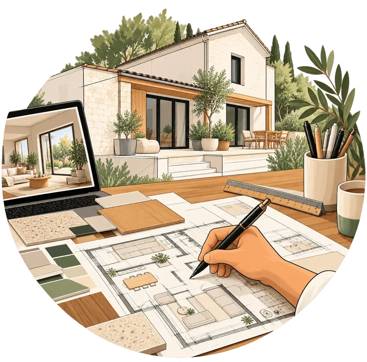 Phase de conception pour la rénovation.