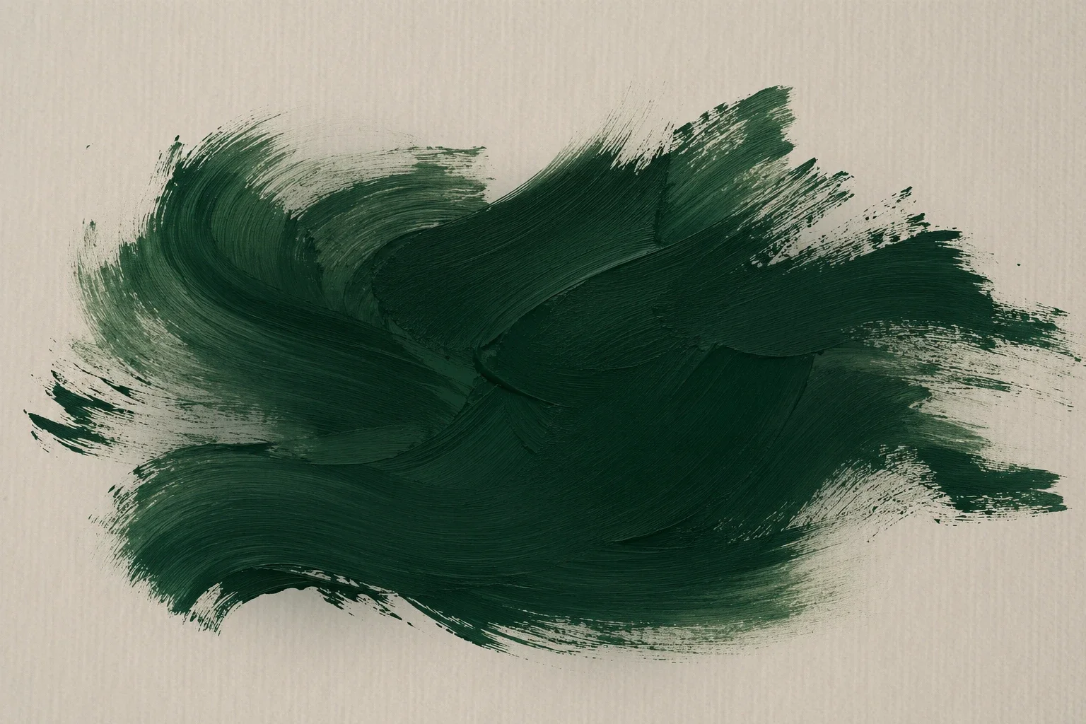 Green abstract brushstroke on a white background