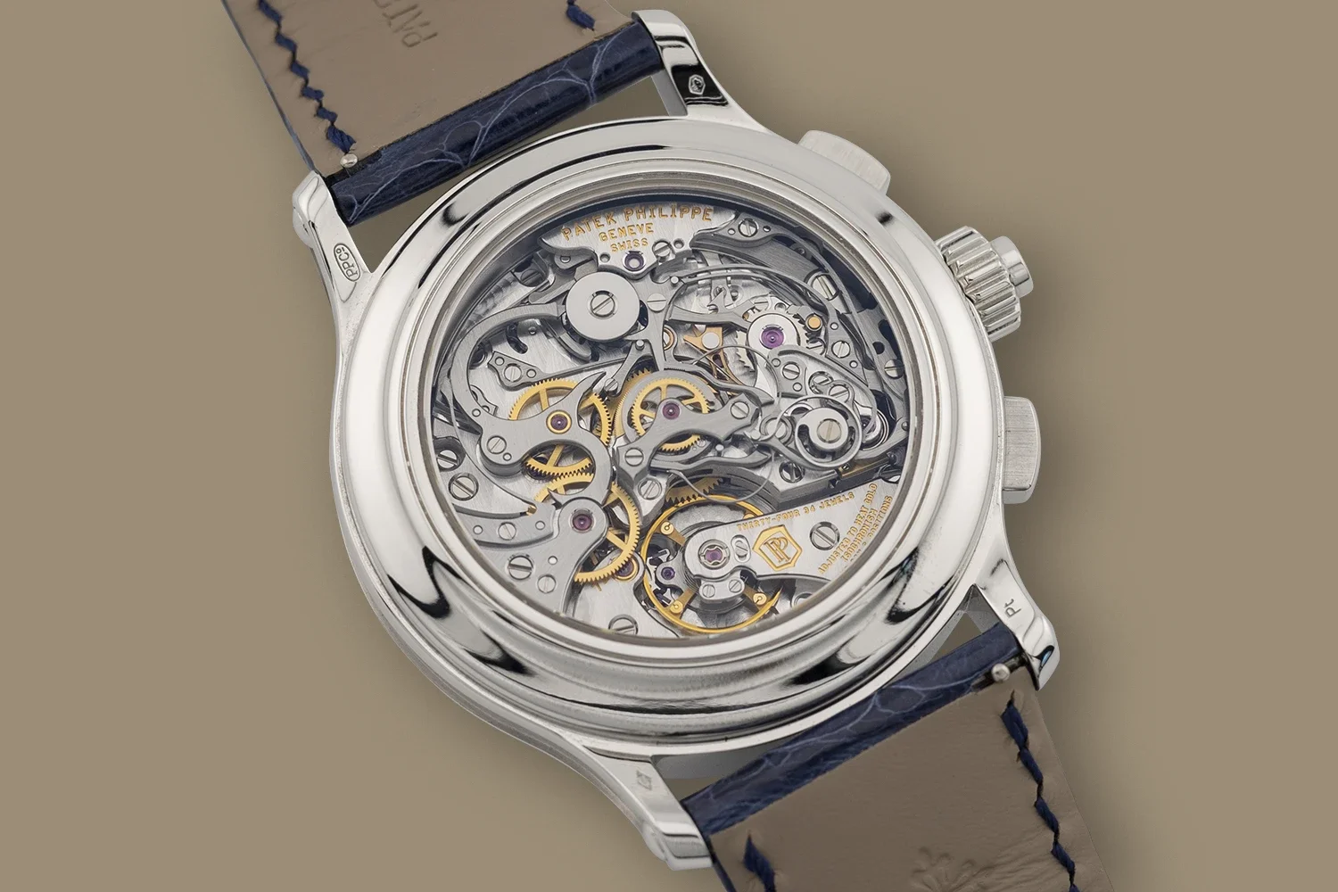 luxury skeleton wristwatch with an open face
