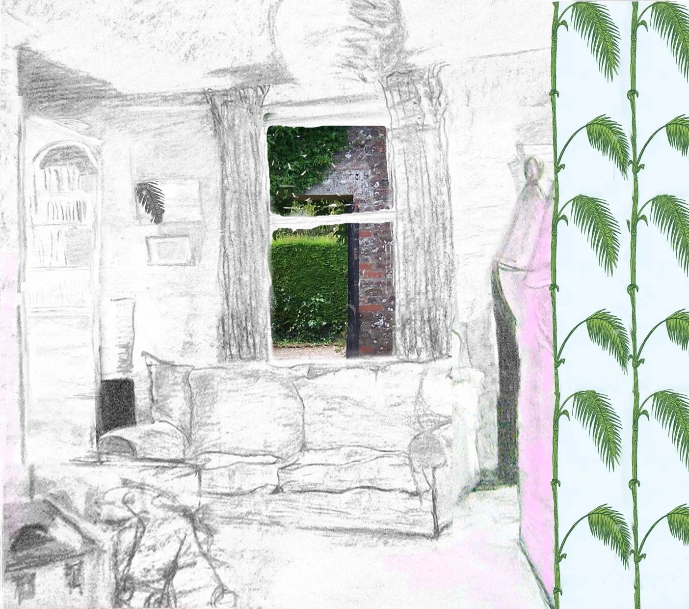 Pencil and photo on paper 80x60cm