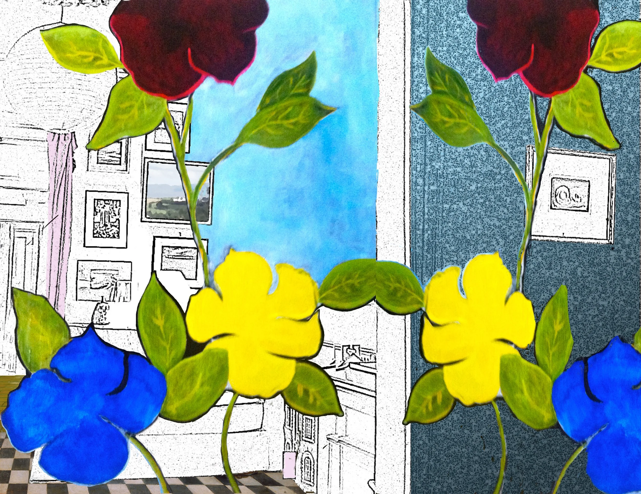 His and Hers and Theirs - painting collage