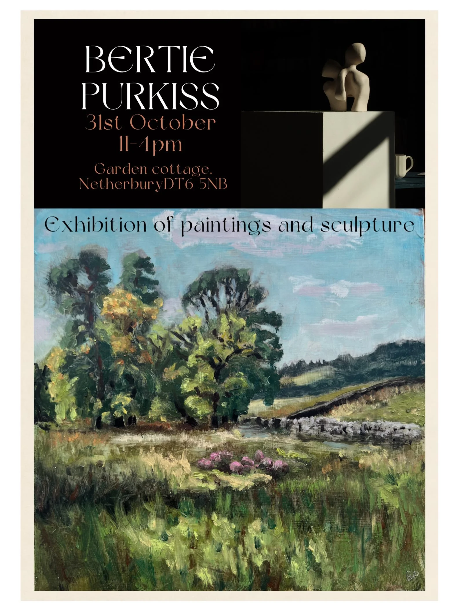 This weekend I&rsquo;ll be putting on a pop up exhibition at my mum&rsquo;s house @lisagracewillis in Netherbury, Dorset.
There will be around 20 or so original paintings, sculptures, and some prints for sale! 
I will also have my website online by t