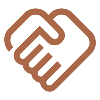 Outline of two hands shaking