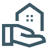 Outline of a hand holding a house