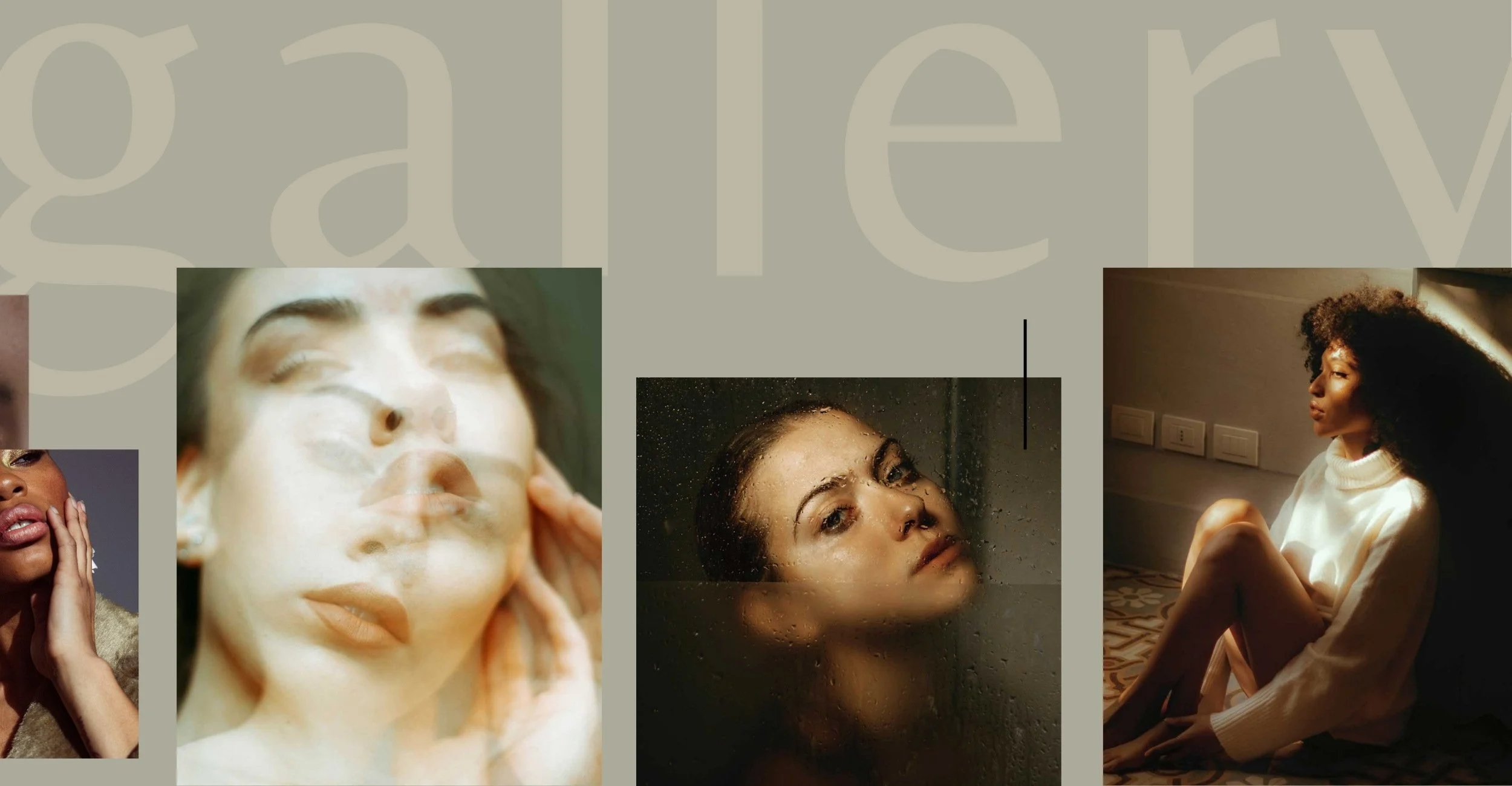 Collage of four women in different poses and settings, showcasing diverse beauty and expressions.
