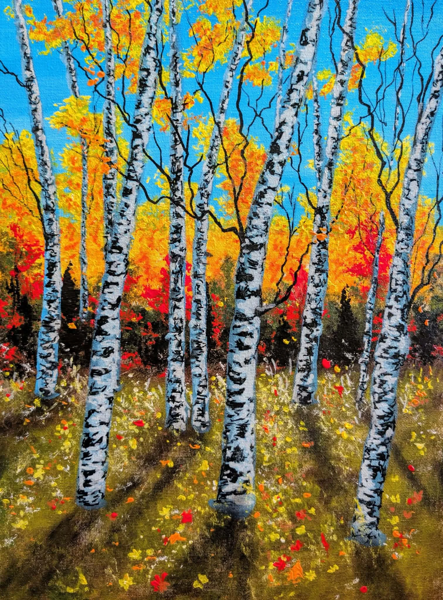 Burning Birch Trees