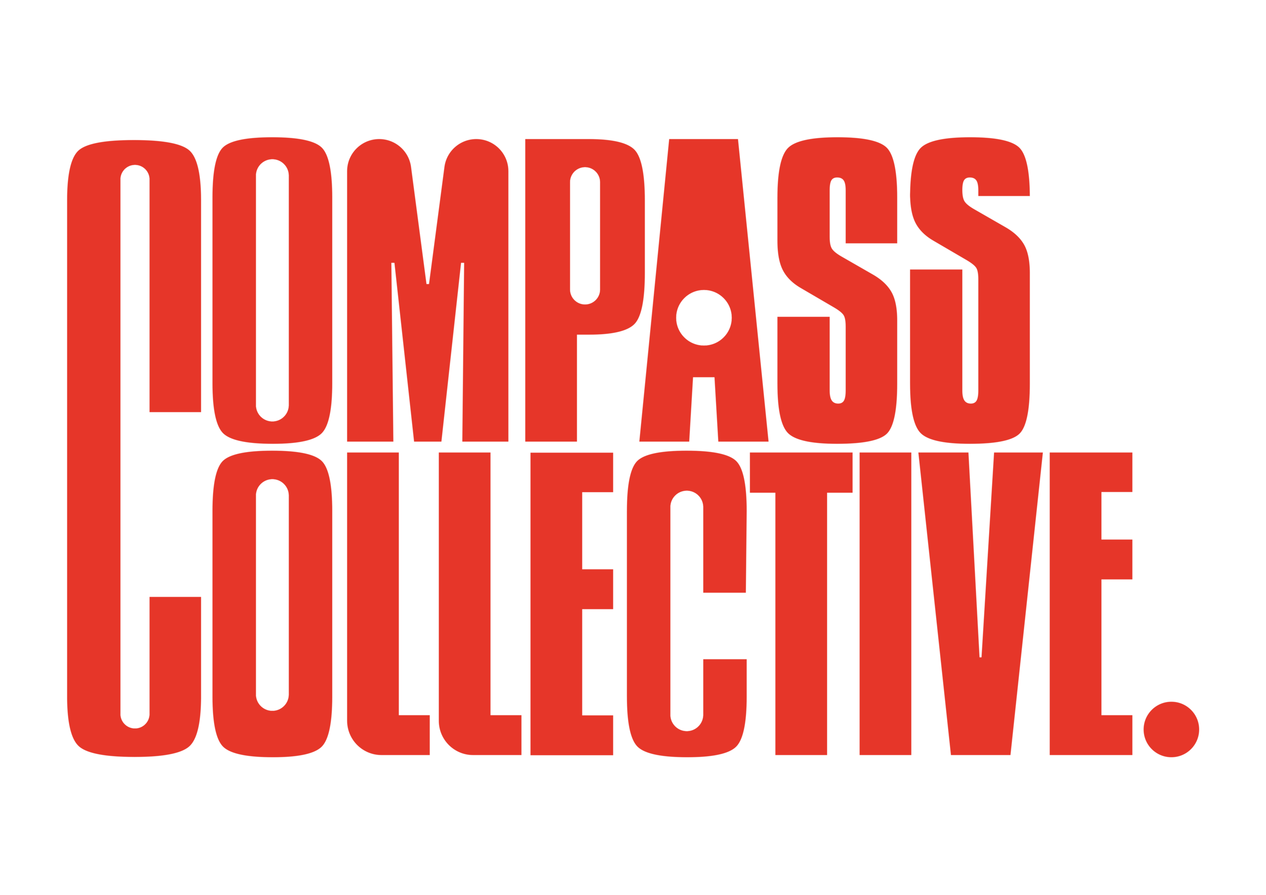 Logo: text reading 'COMPASS COLLECTIVE' in bold red letters on a white background.