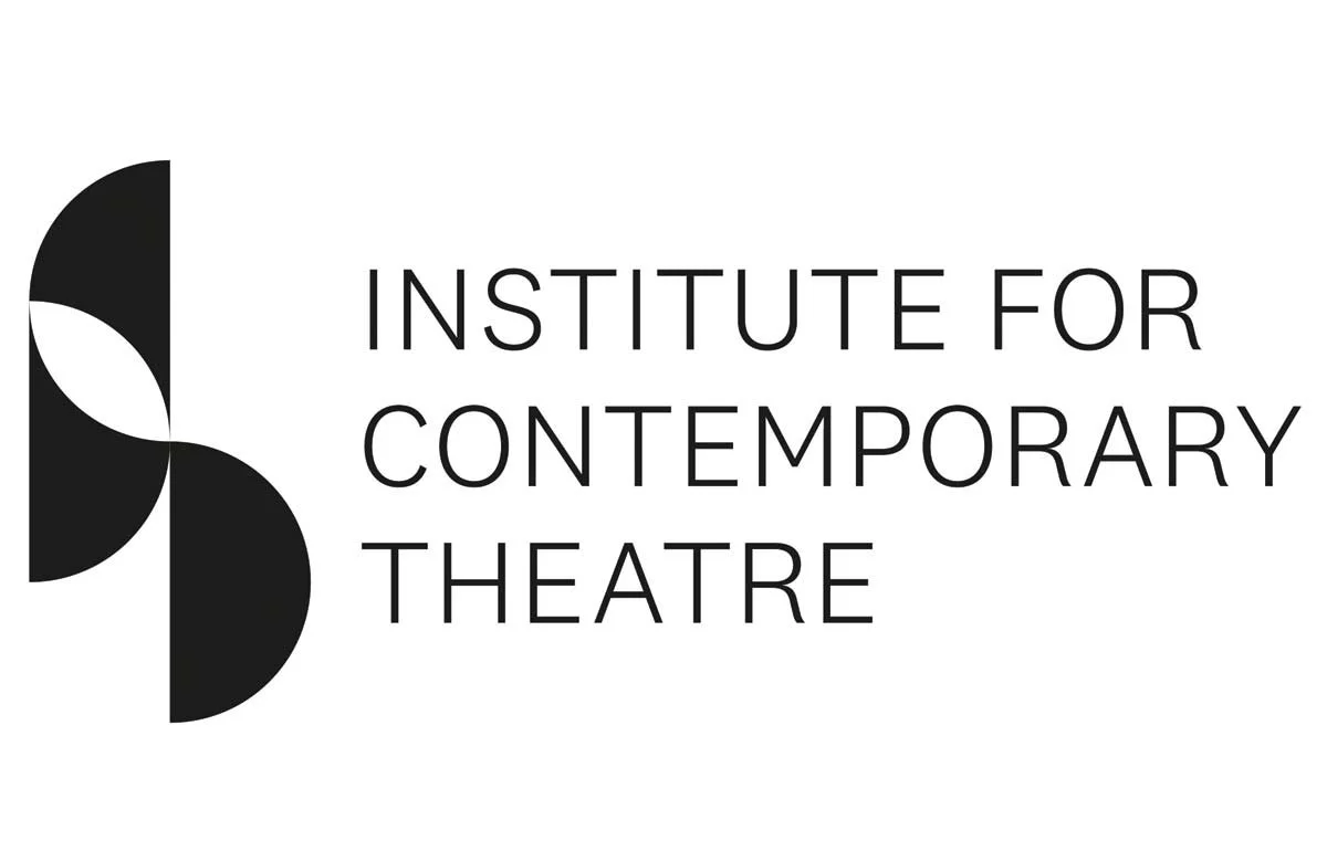 Logo for the Institute for Contemporary Theatre with black abstract shapes and the institute's name in black text.