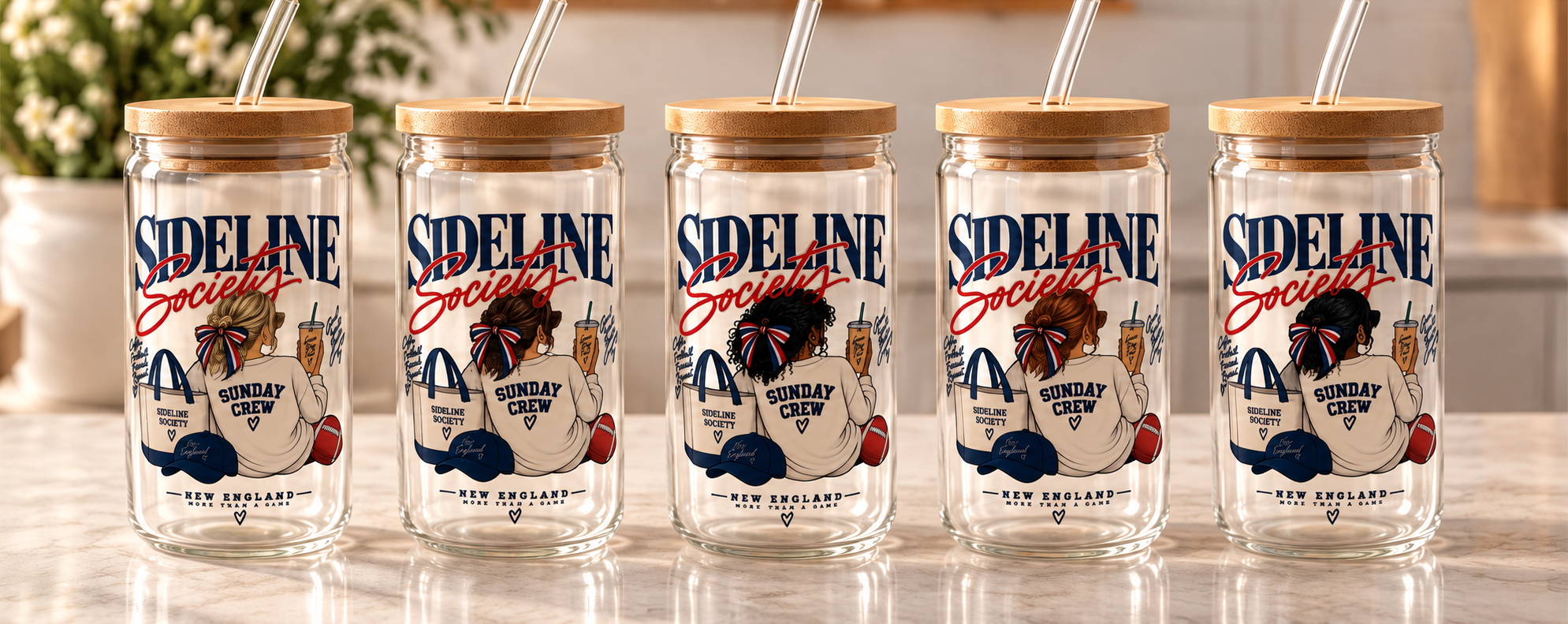 Sideline Society Girl Glass Bottles