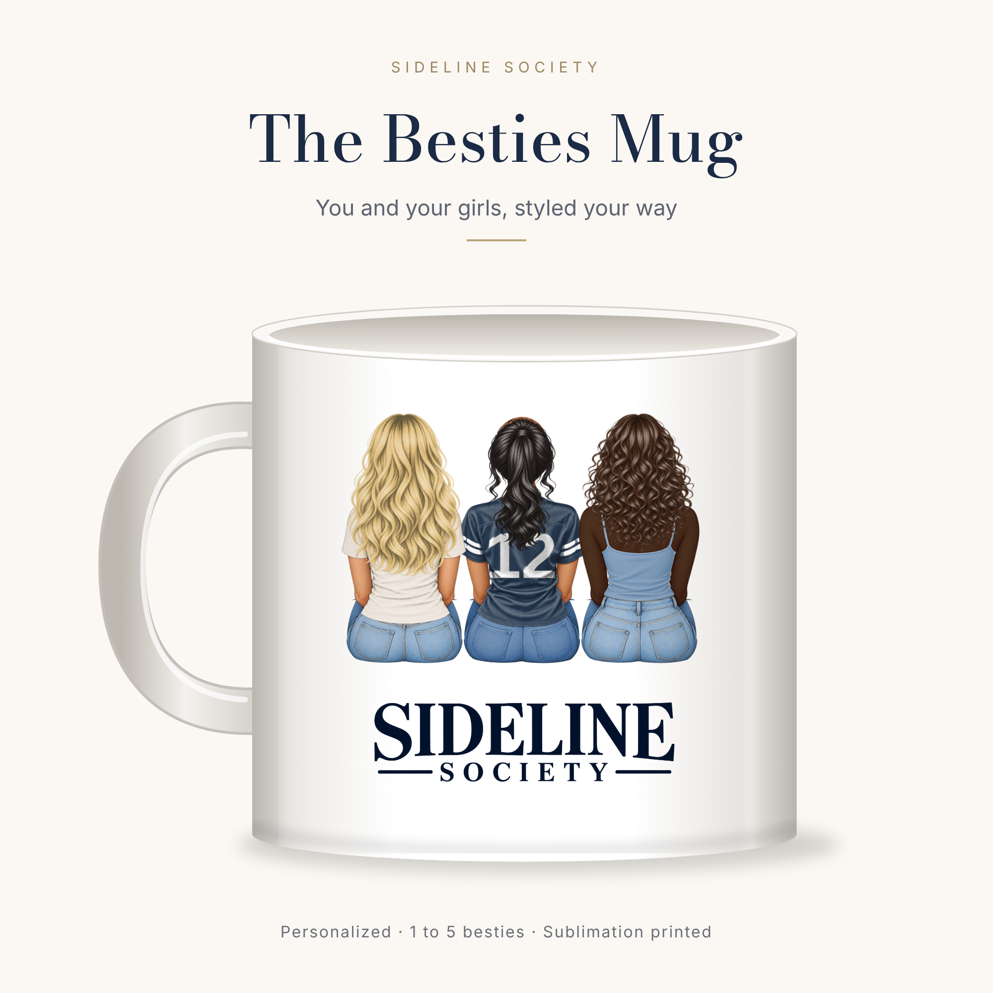 Personalized - Sideline Besties Mug
