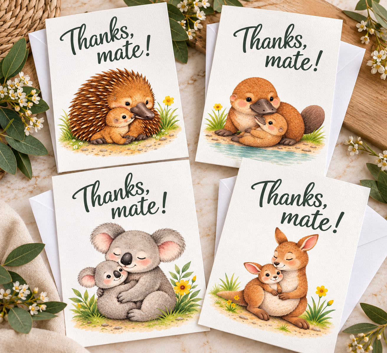 Thanks, Mate! Australian Wildlife Cards – Greeting Card