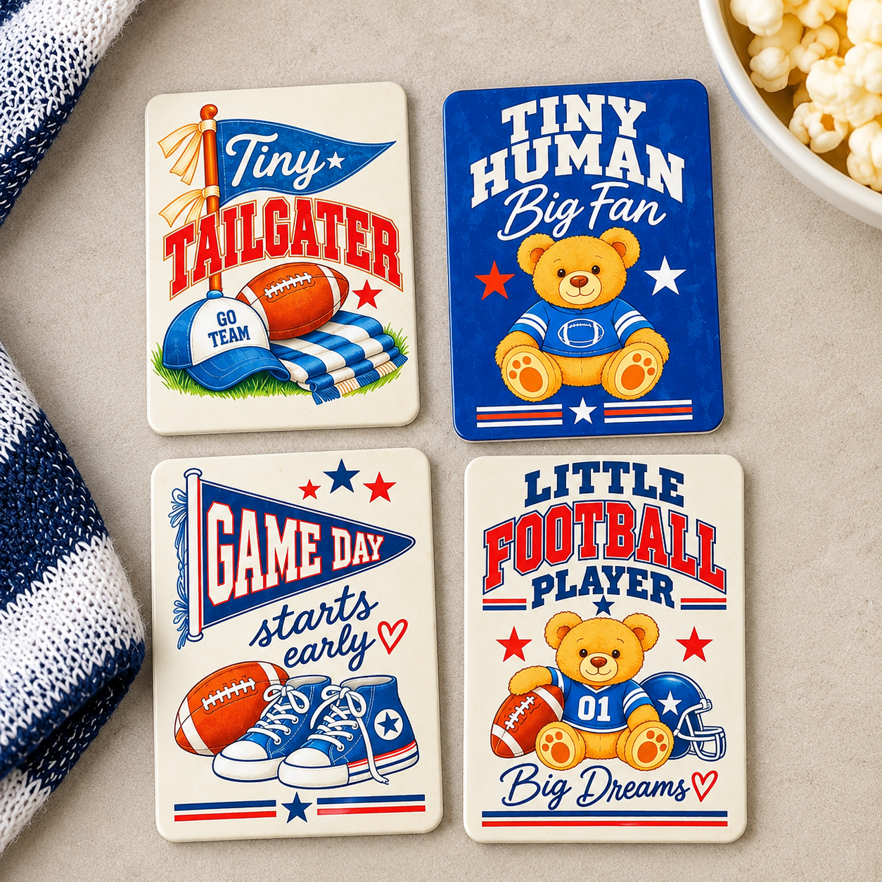 Baby Football Magnets - Set of 4