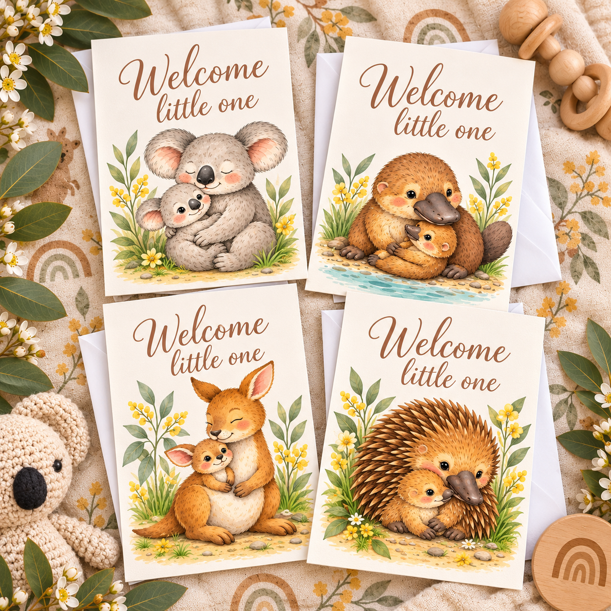 Welcome Little One Australian Wildlife Cards – Greeting Card