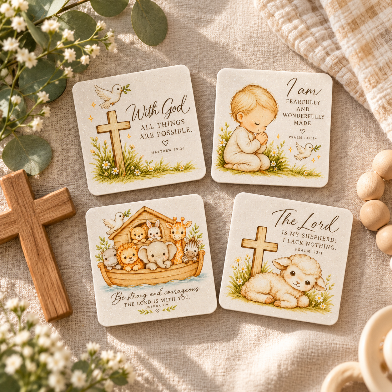 Christian Faith Magnets - Set of 4