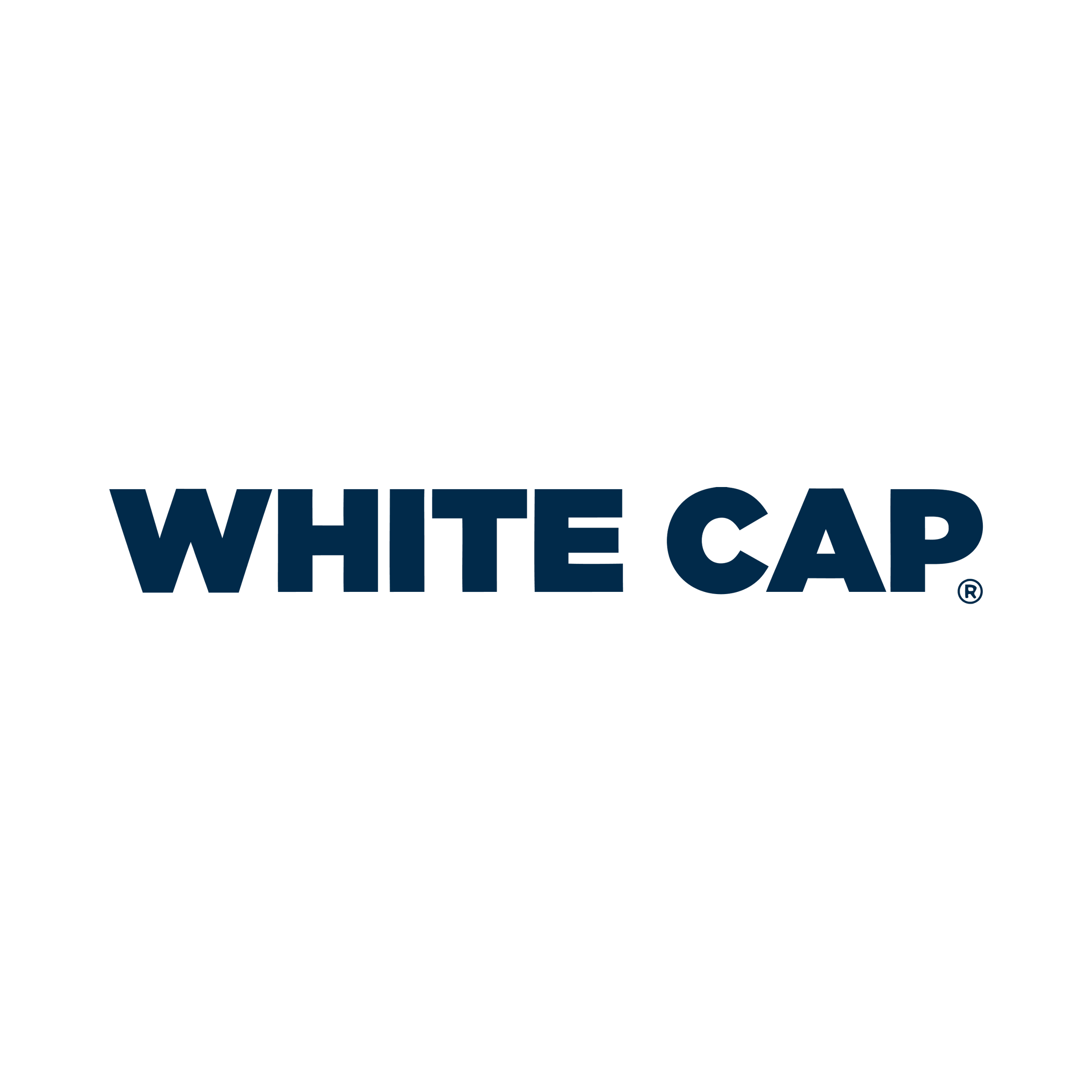 White Cap logo in dark blue on a white background