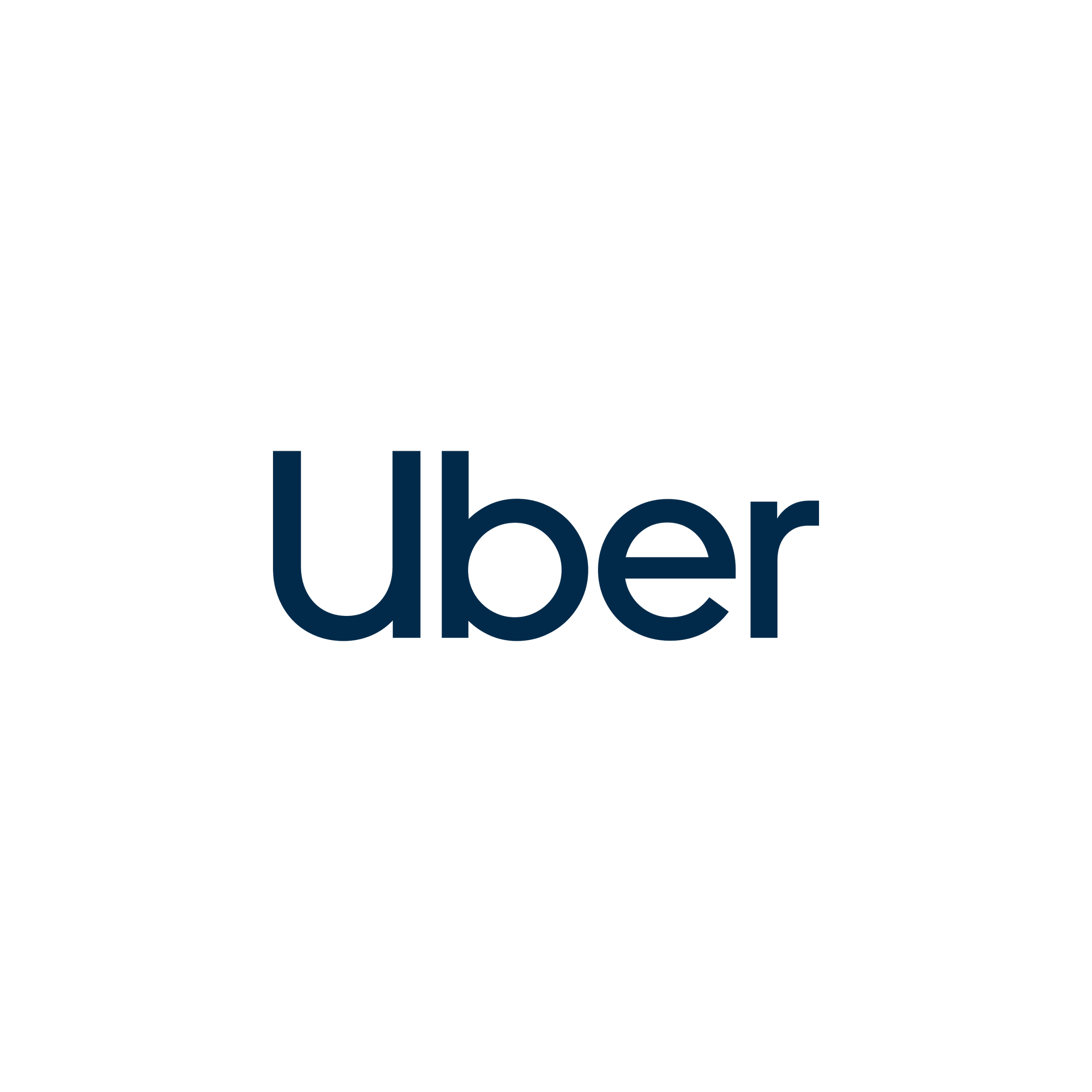 Dark blue Uber logo on a white background