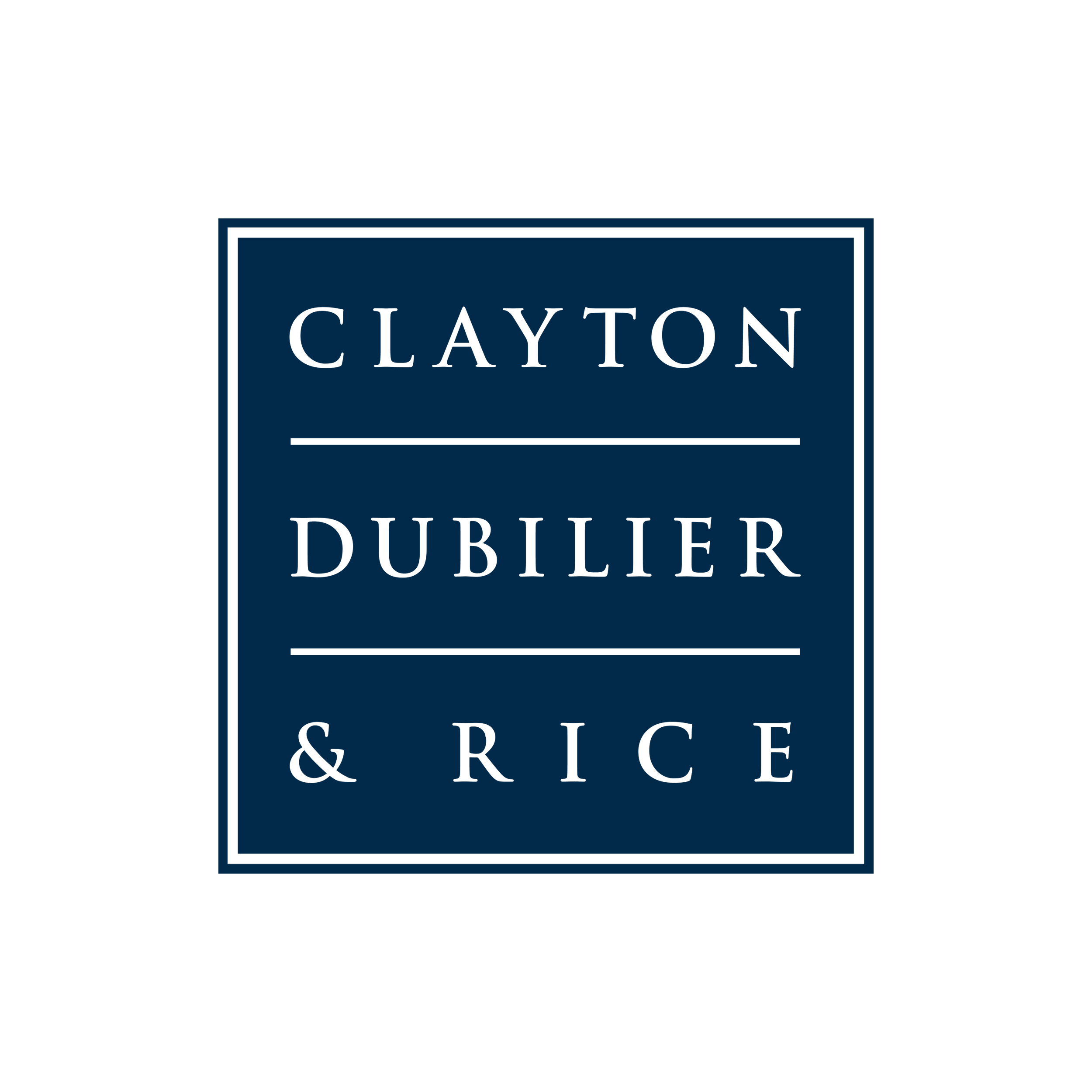 Clayton, Dubilier, & Rice logo on white background