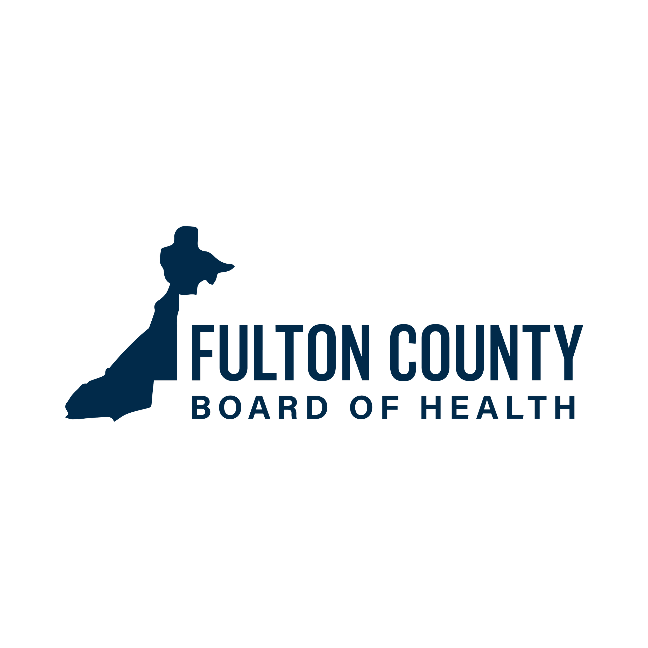 Fulton County Board of Health logo featuring a dark blue seated figure and the words “FULTON COUNTY BOARD OF HEALTH” on a white background.