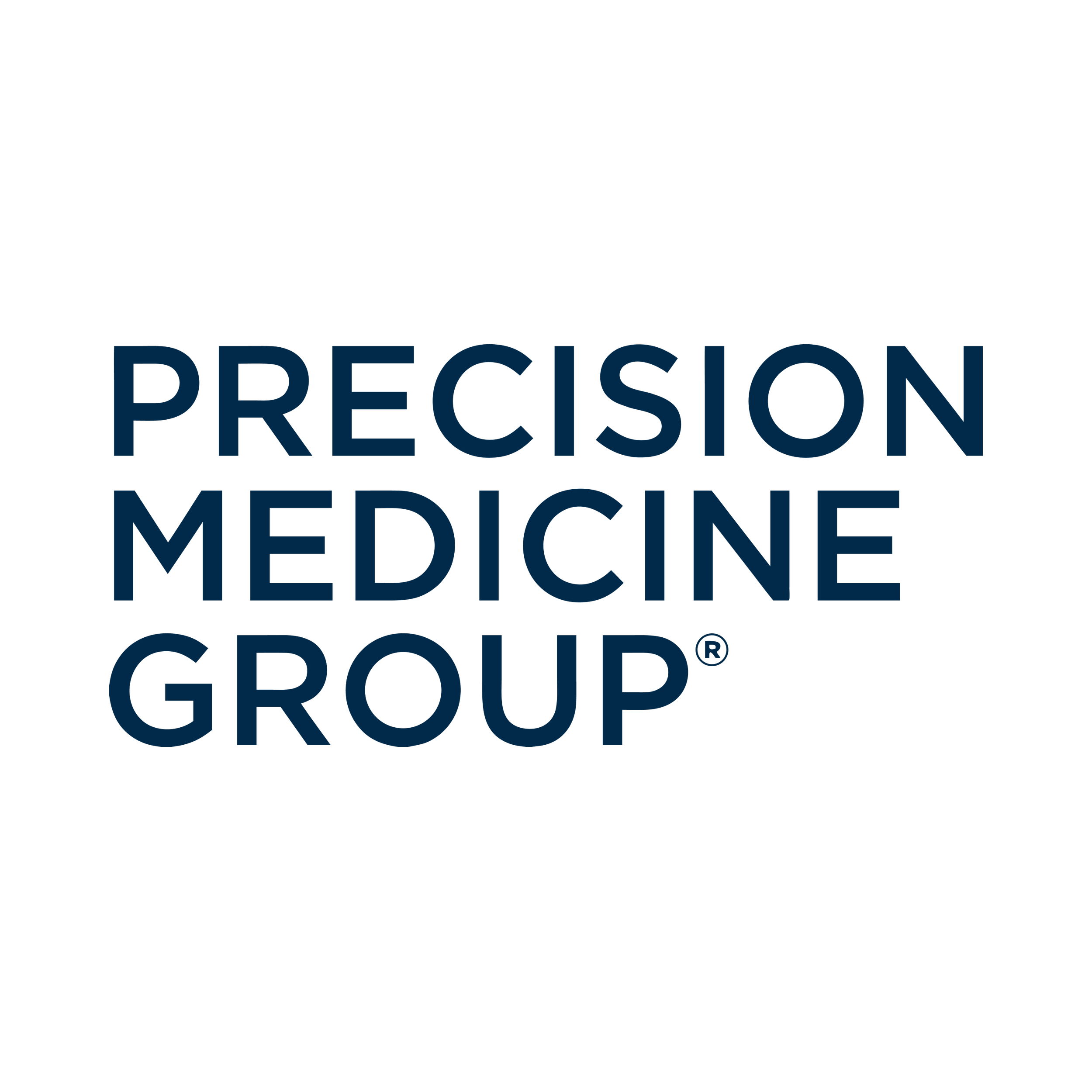 Precision Medicine Group logo in dark blue on a white background