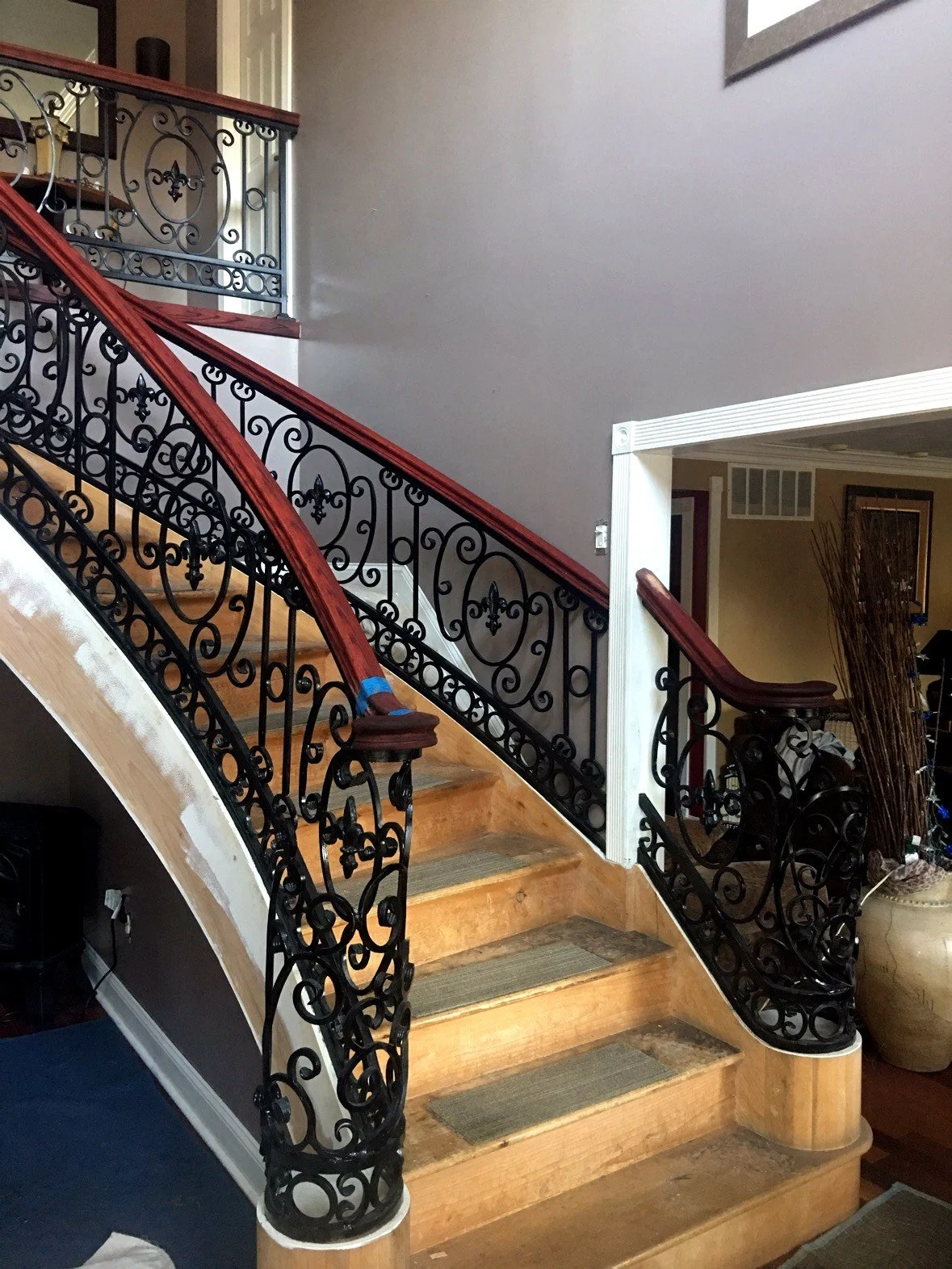 Forged scroll railing