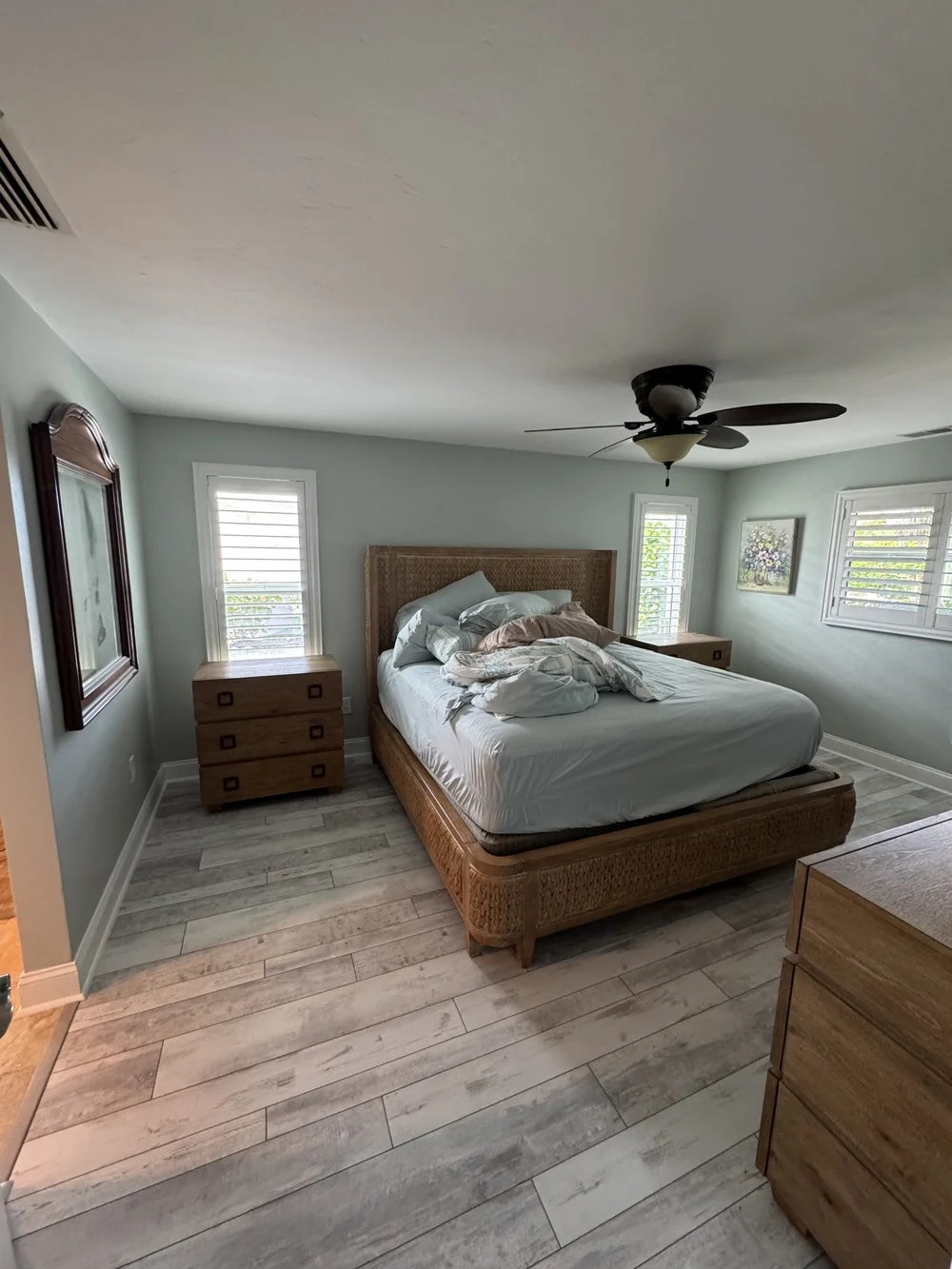 Bedroom Water Damage Repair with New LVP Flooring