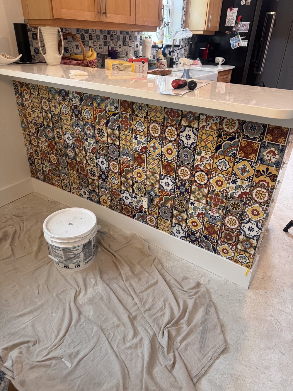 Custom Tiled Kitchen Bar Top