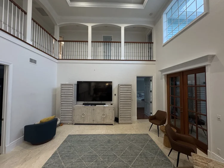 Living room before the custom entertainment center was built