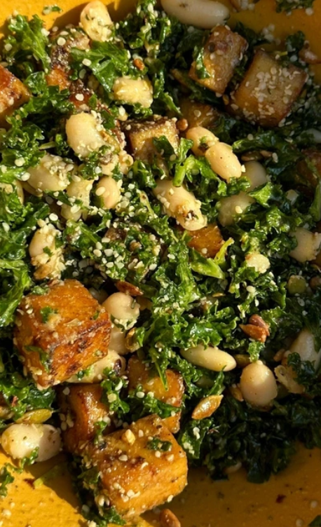 Roasted Squash &amp; Honey Mustard Dense Bean Salad