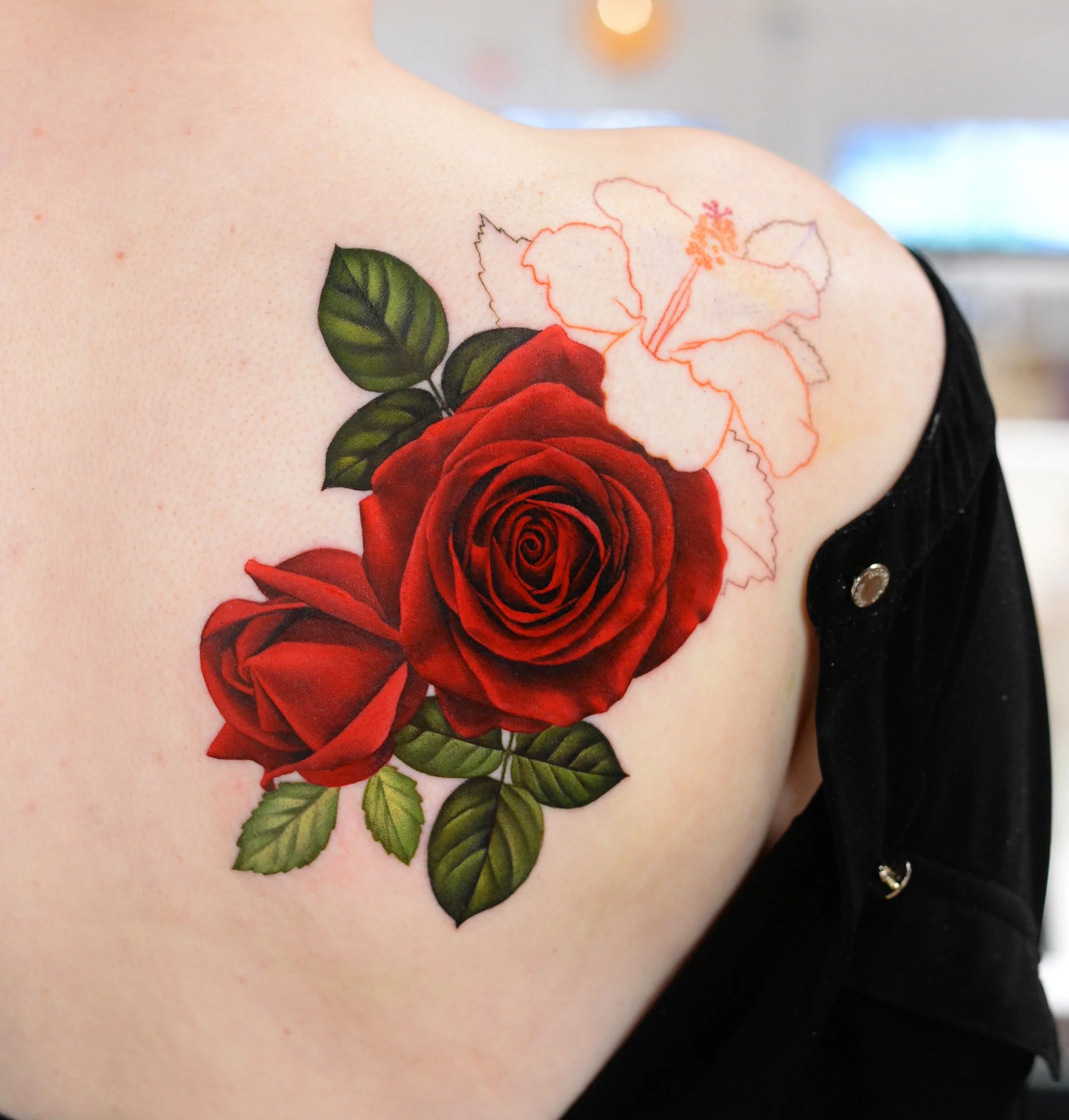 Started a shoulder piece for Bella and can&rsquo;t wait to finish it :) made at @inkgallerynj