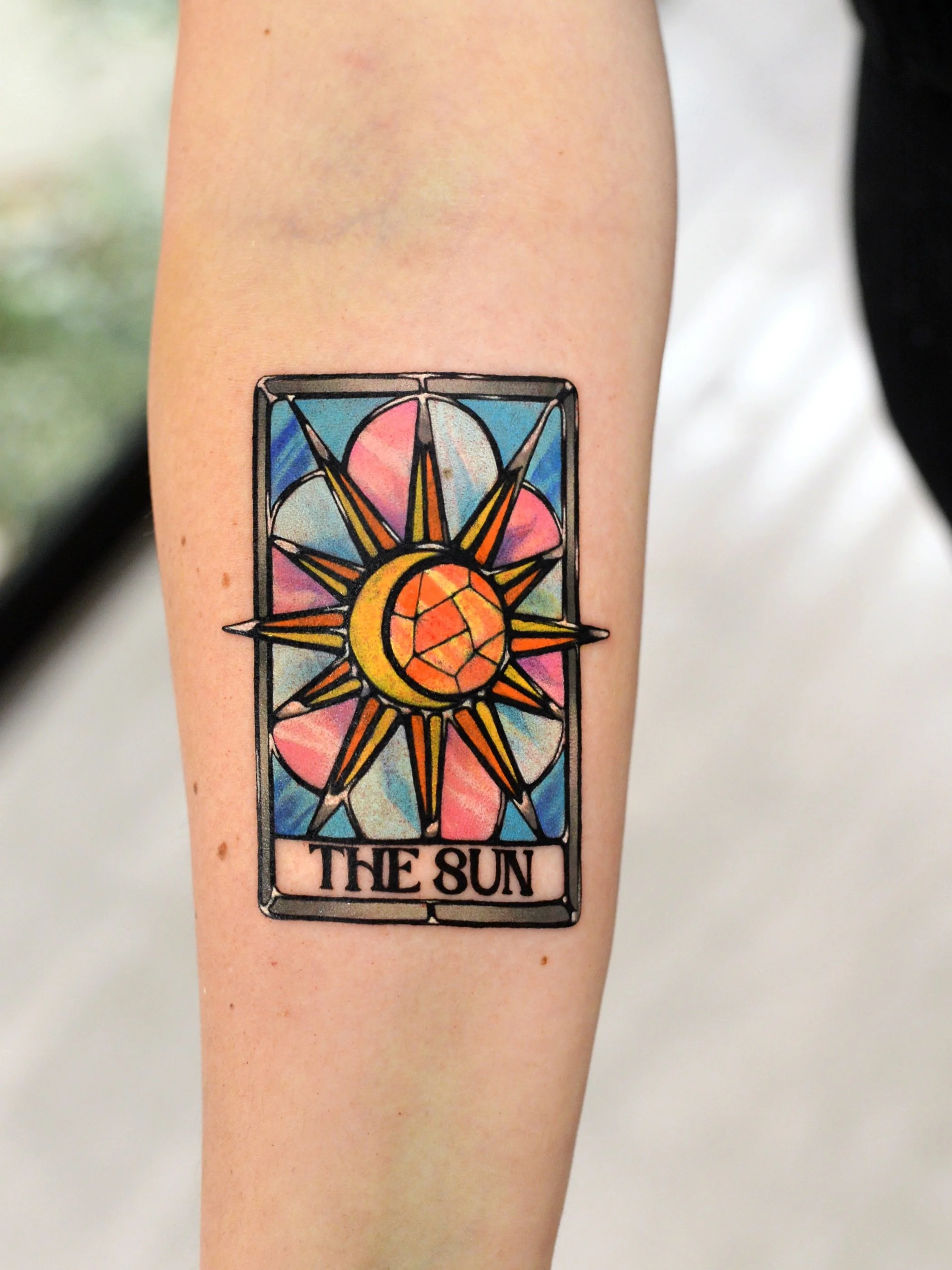 Had so much fun making this stained glass tarot card for Andrea :) made at @inkgallerynj