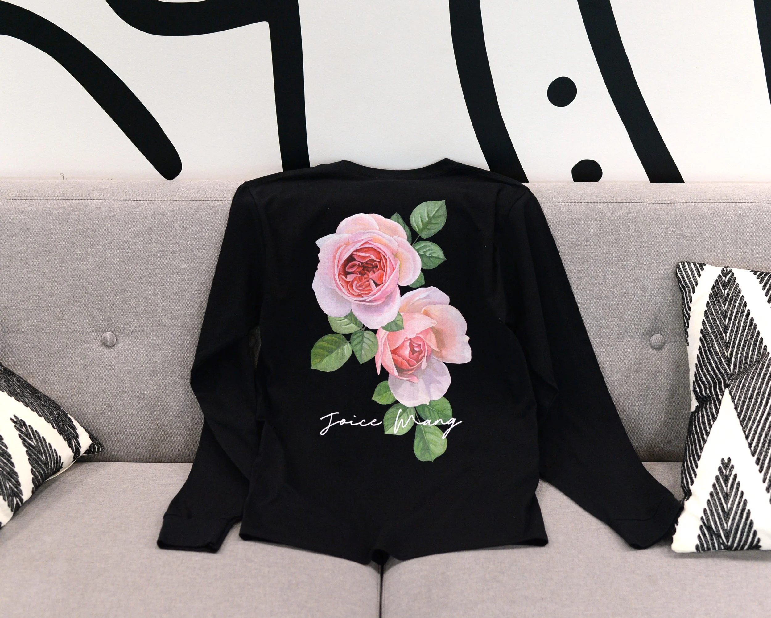 Roses Black Long-Sleeve T-Shirt