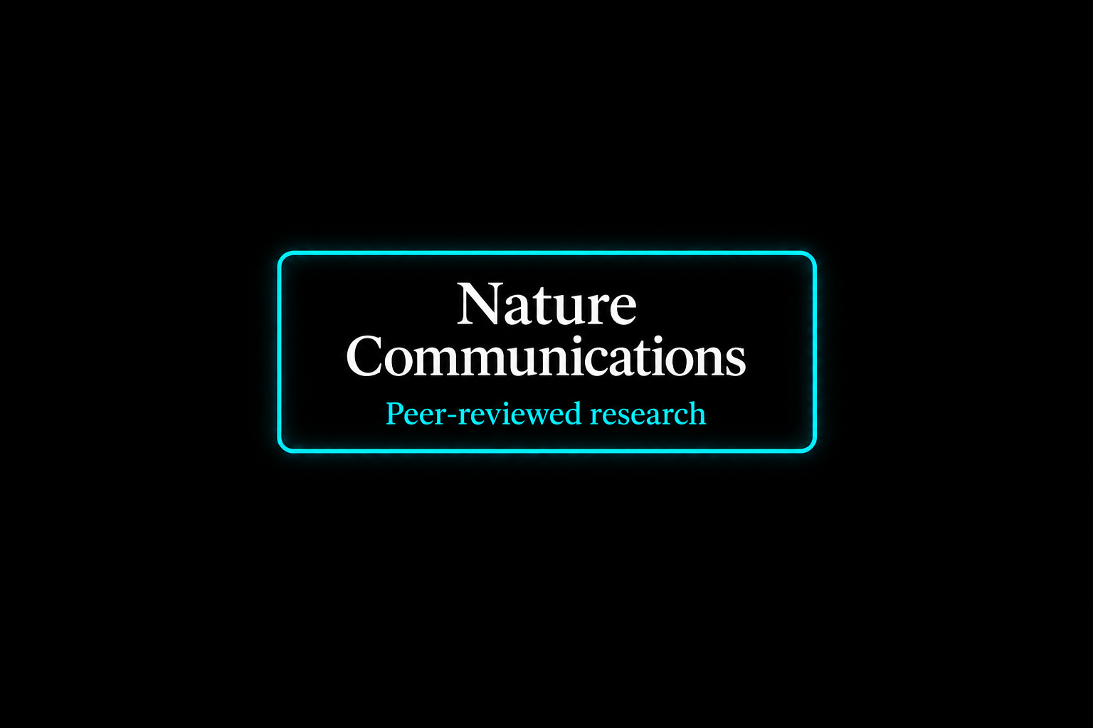 Neon sign that says 'Nature Communications' with a subtitle 'Peer-reviewed research' on a black background.