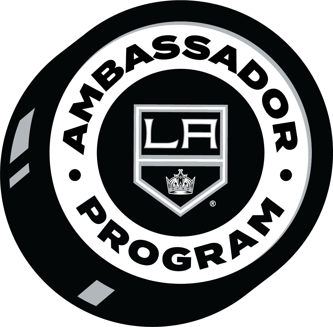 Los Angeles Kings logo with the words 'Los Angeles Ambassador Program' surrounding a hockey puck.