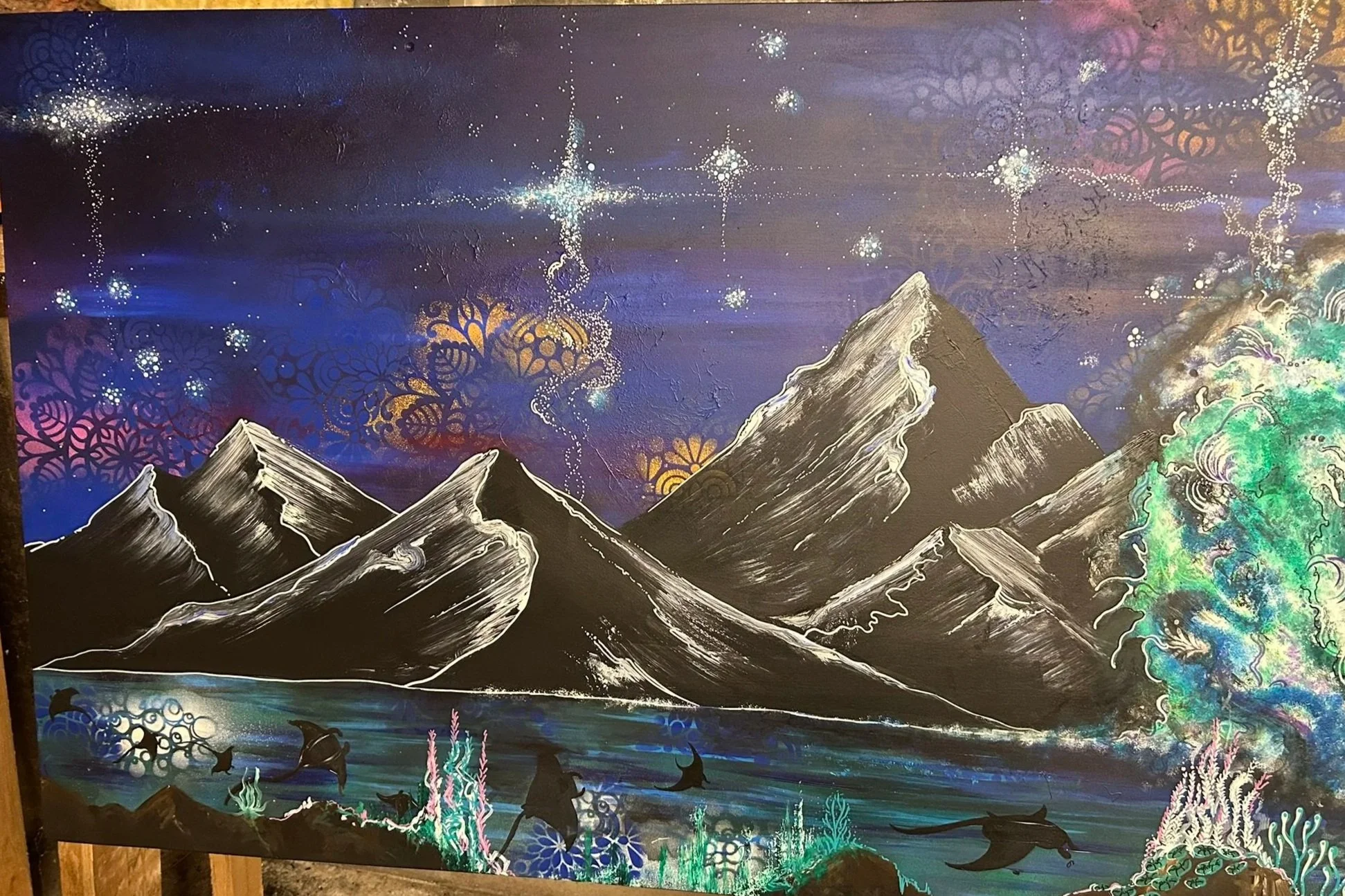 The Vortex. 11 x 4ft mixed media. UV
SOLD
