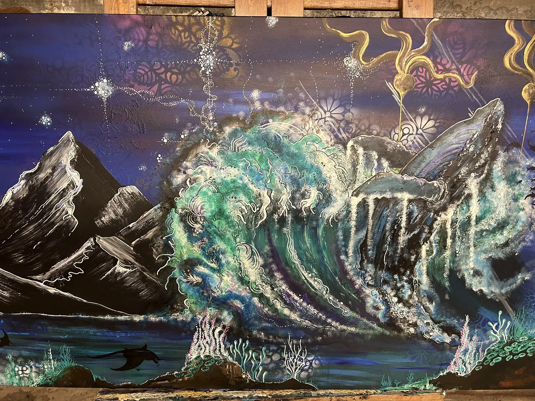 The Vortex. 11 x 4ft mixed media. UV
SOLD