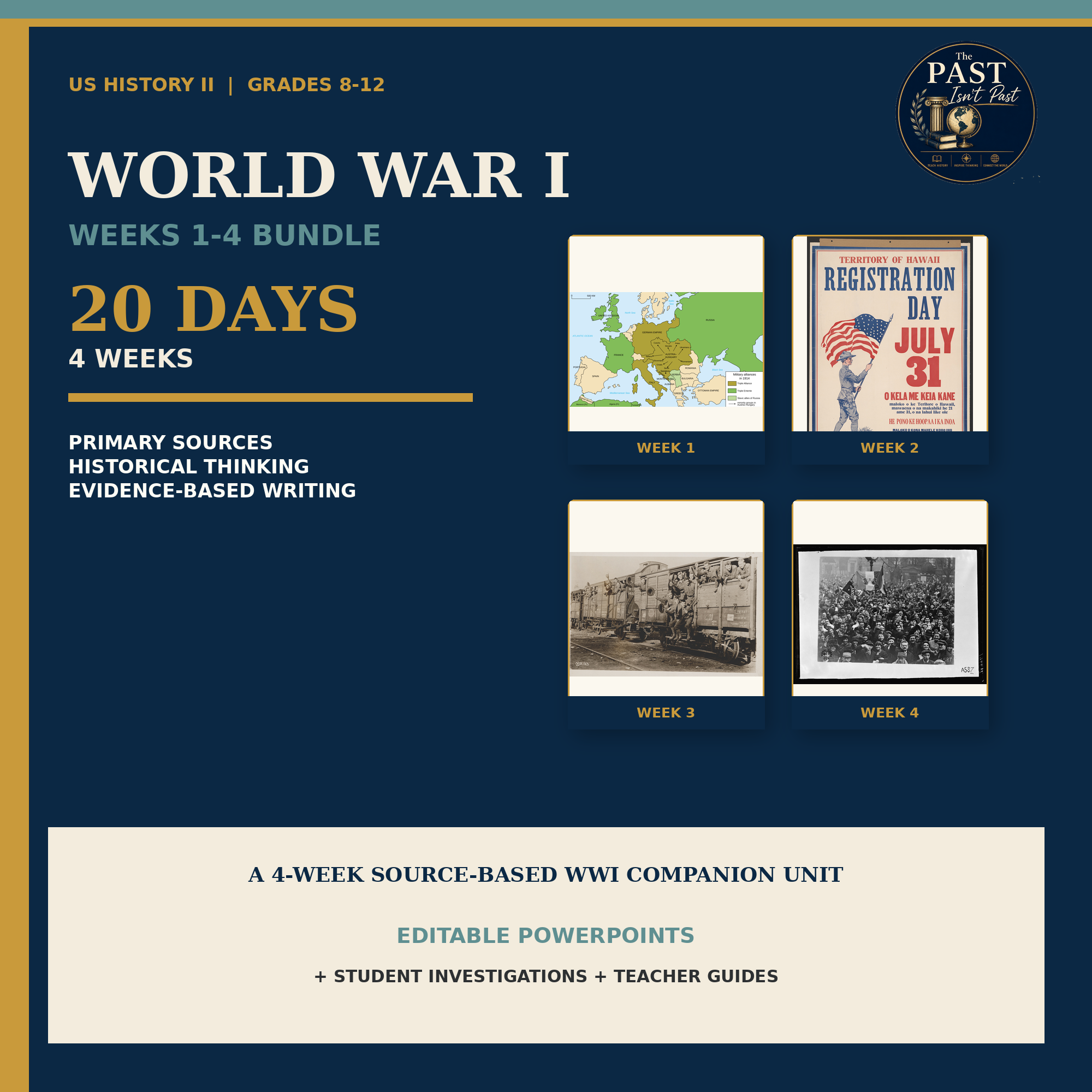 World War I Complete 4-Week Curriculum | US History II | Primary Source Investigations