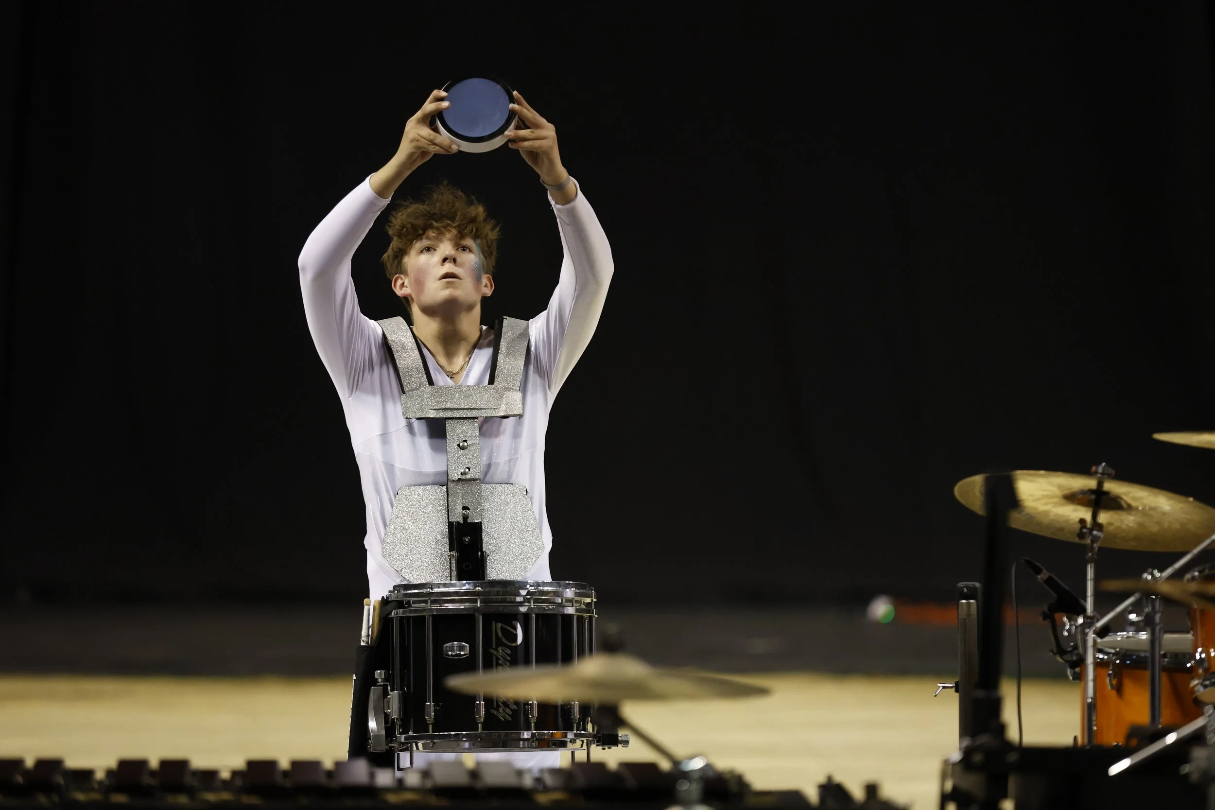 NorthCoast Academy 2026 Snare player holding the Beacon at WGI A Class Prelims
