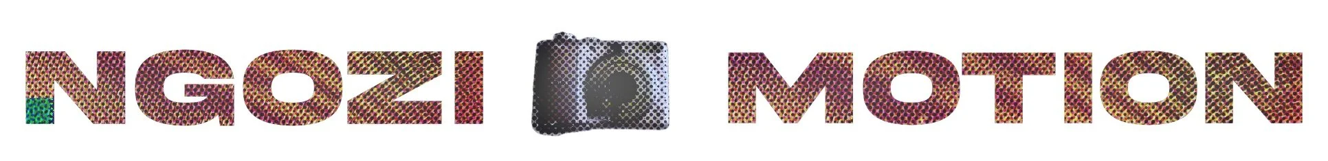 Colorful glittery text says "NGOZI MOTION" with a speaker or sound system icon in the center.
