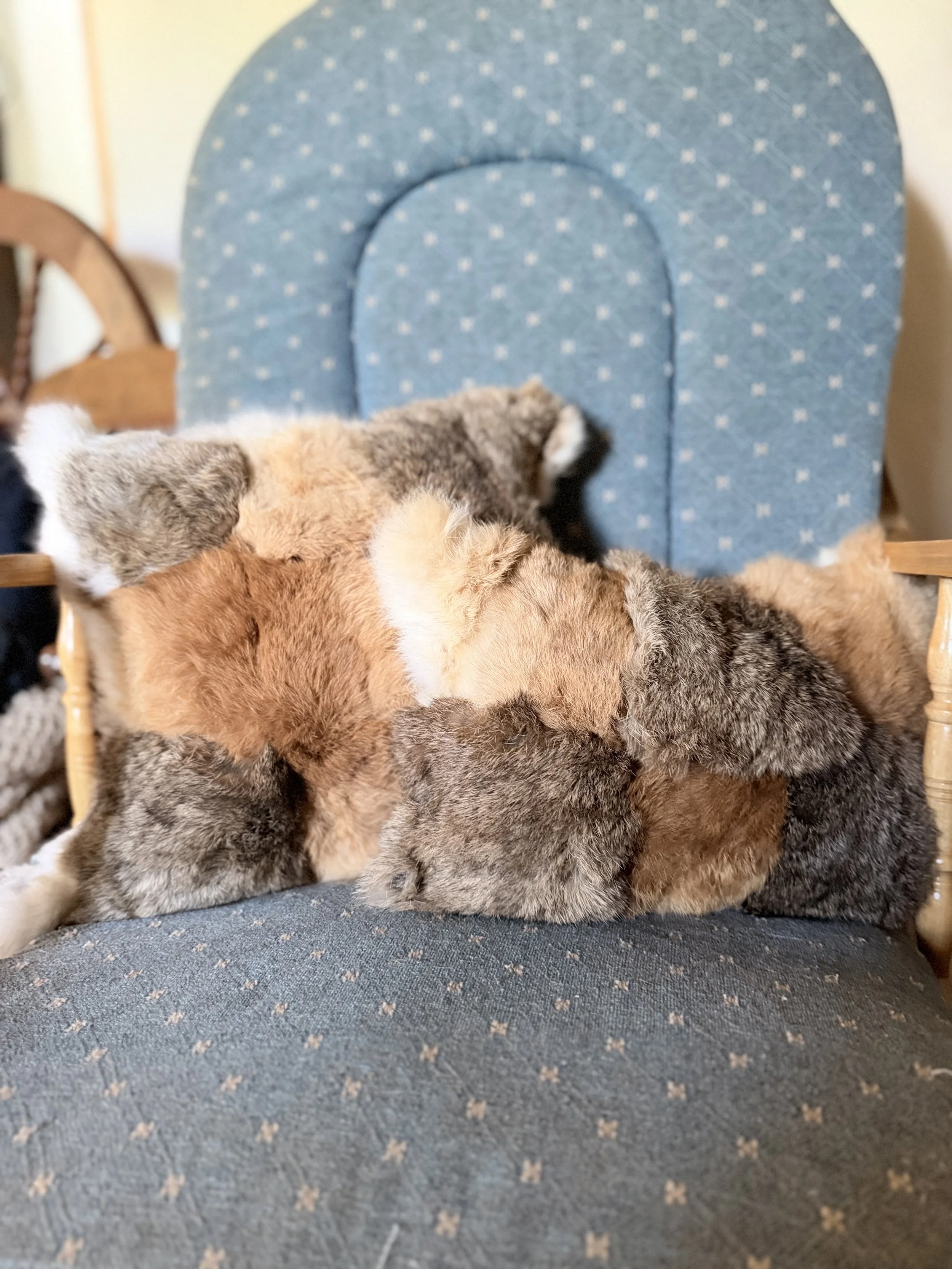 Rabbit Fur Patchwork Pillows
