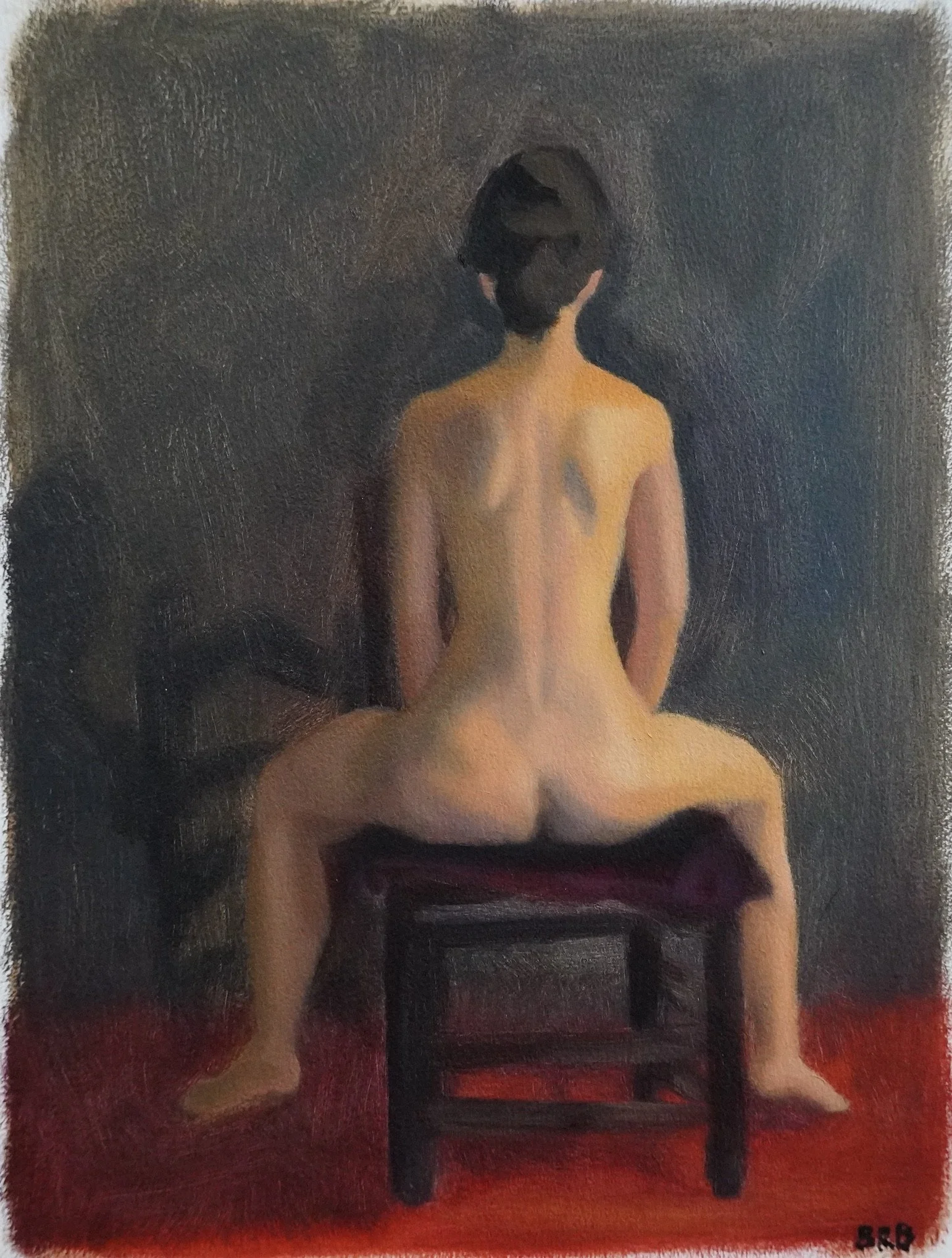 Live Figure Study 1, Oil on wood panel, 9"x12"