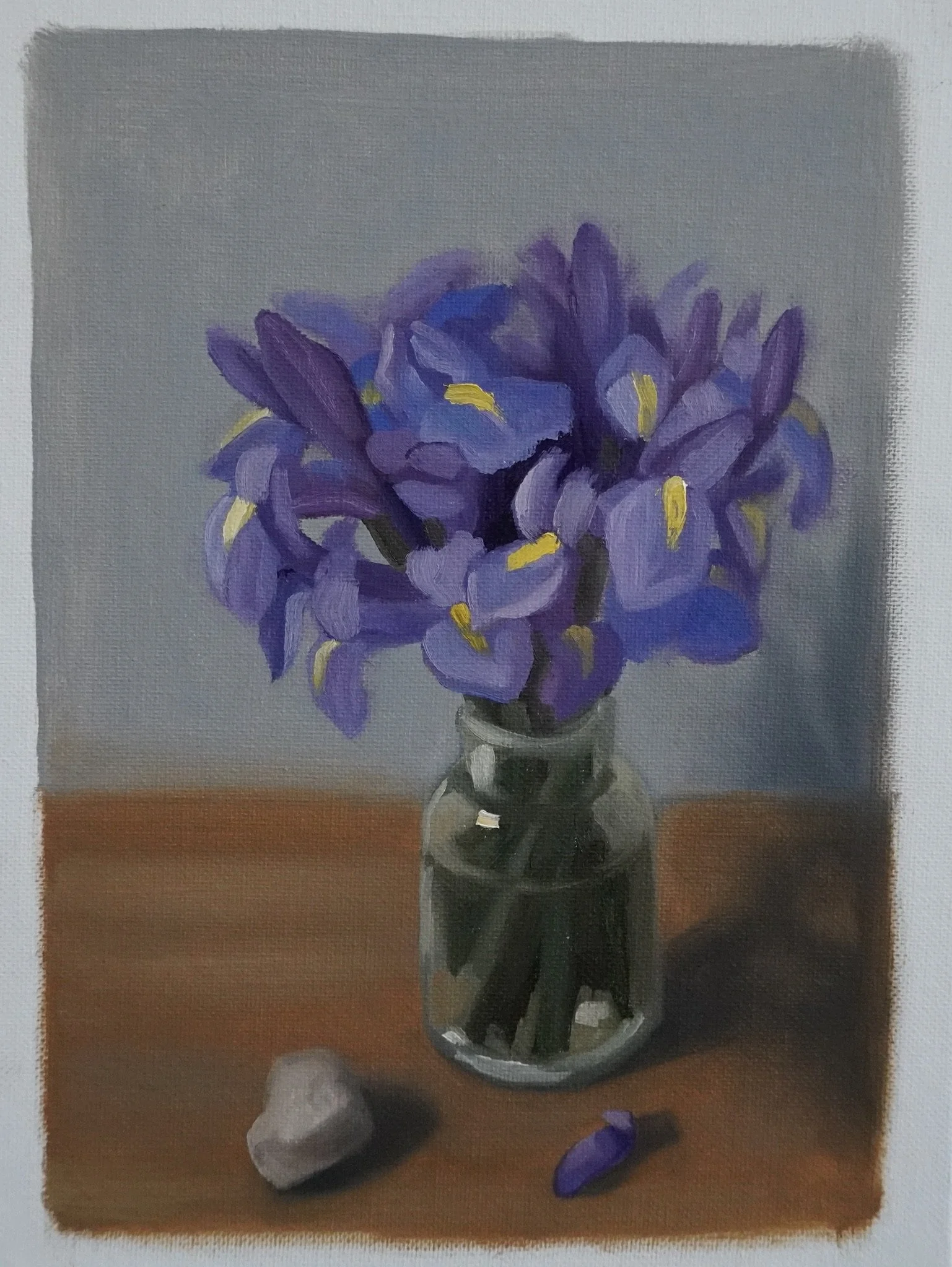 Iris Study, Oil on canvas panel, 9"x12" 
